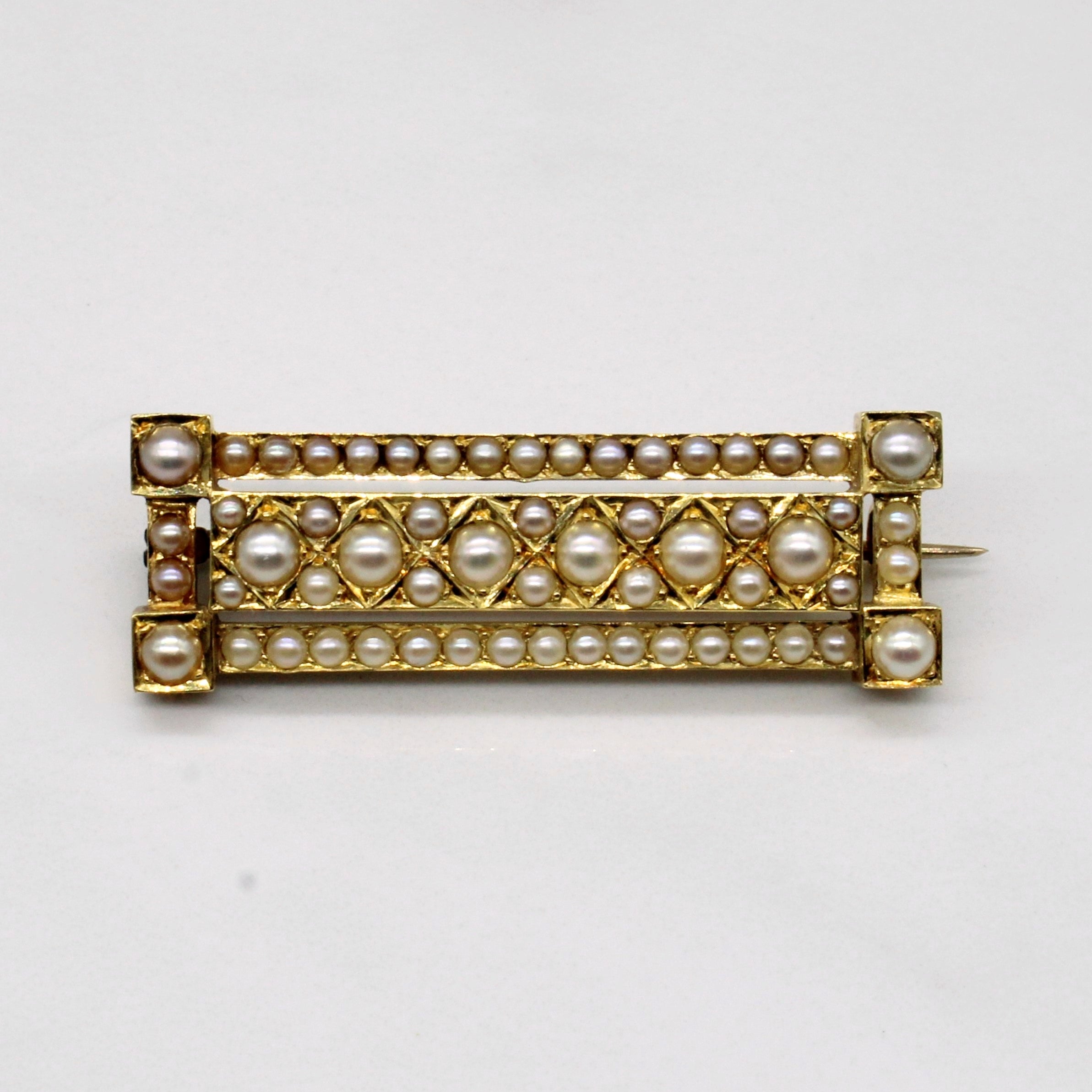 Pearl Bar Brooch