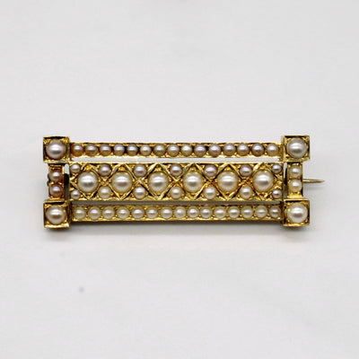 Pearl Bar Brooch