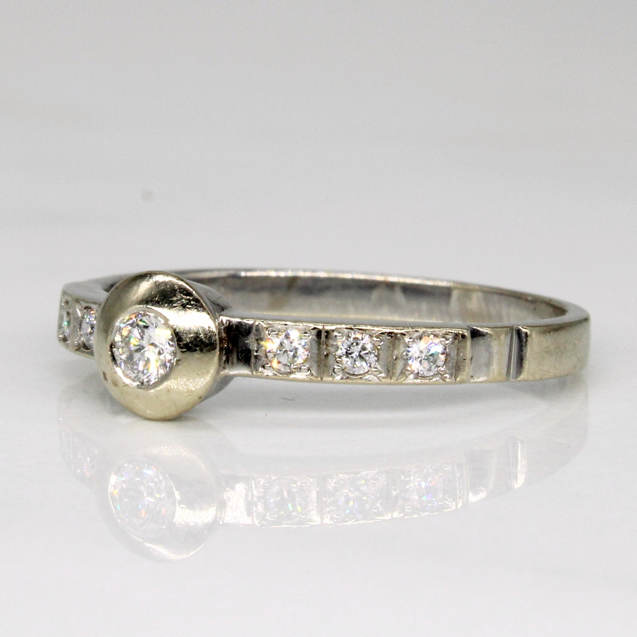 Flush Set Diamond Ring | 0.18ctw | SZ 7.25 |