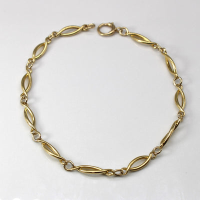9k Yellow Gold Infinity Link Chain Bracelet | 7.5