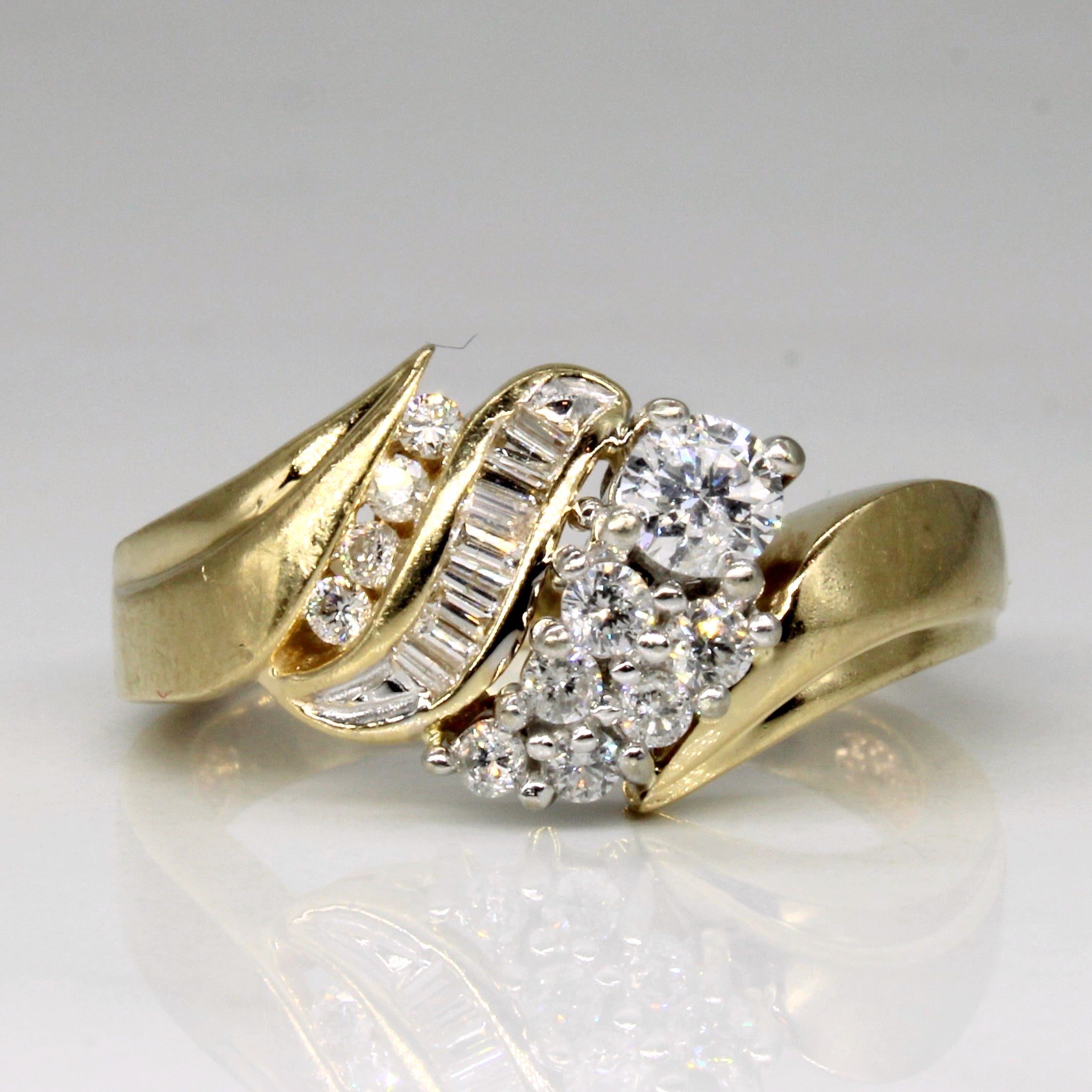 Bague abstraite en diamant | 0,45 ct | Taille 7,25 | 