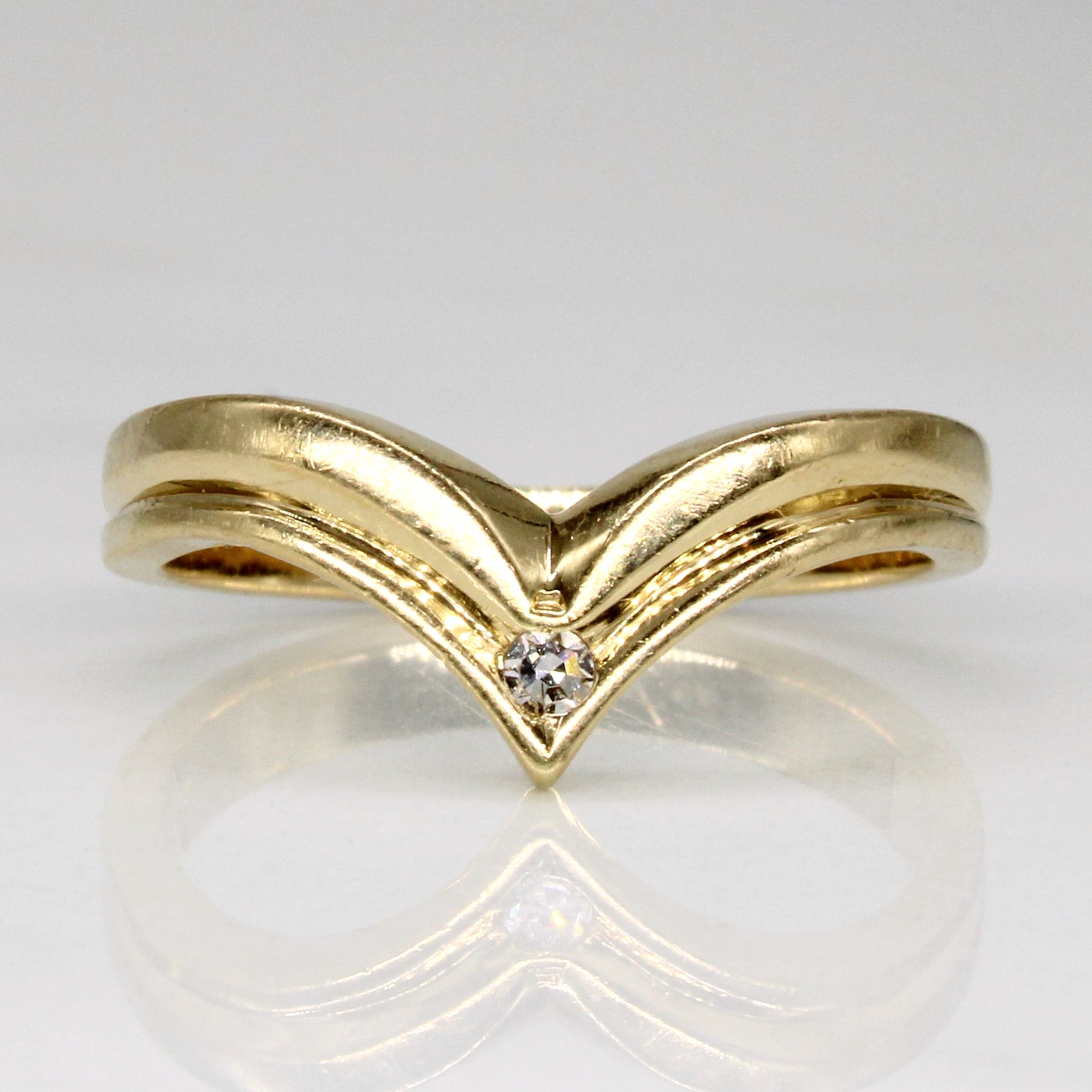 Diamond Chevron Ring | 0.02ct | SZ 6.25 |