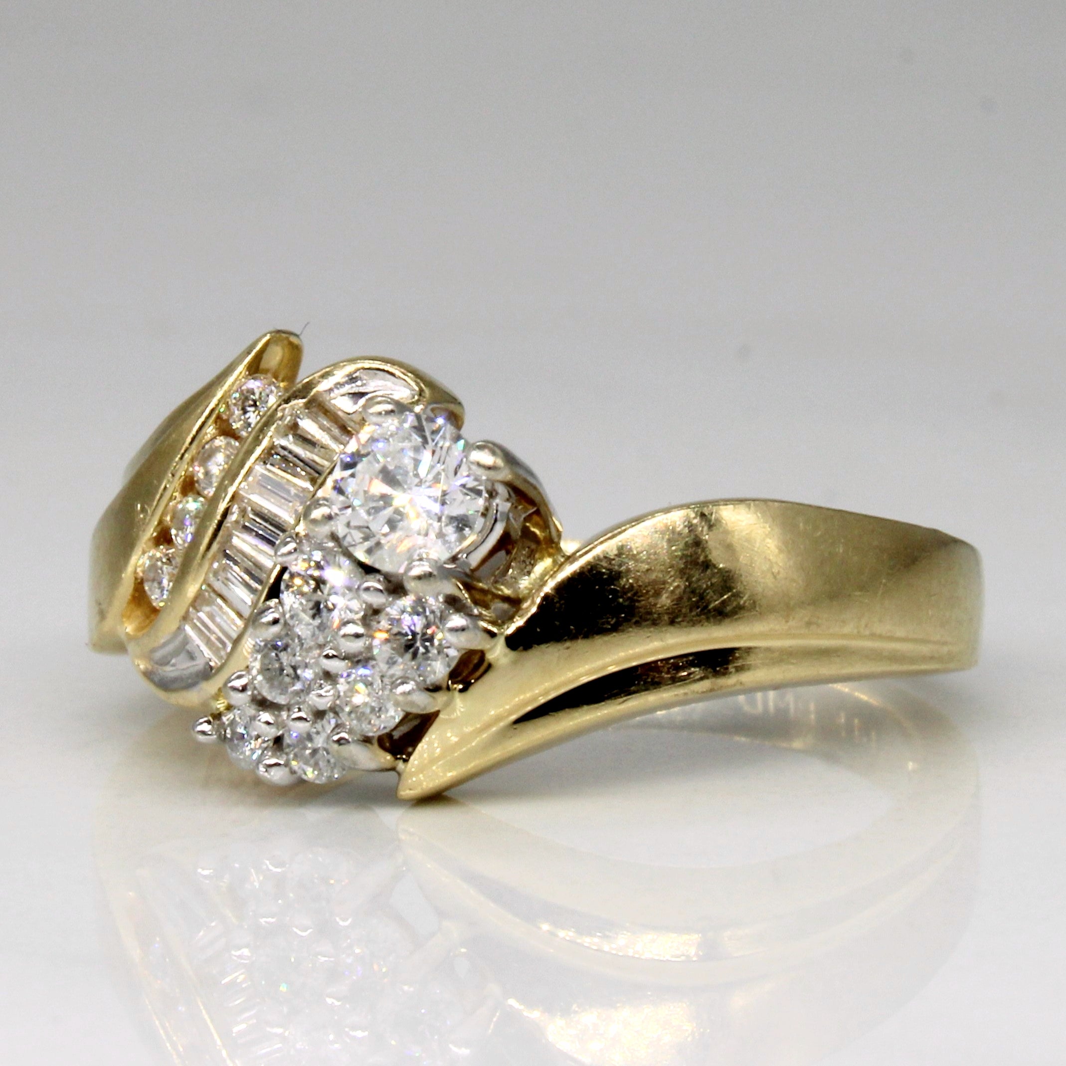 Bague abstraite en diamant | 0,45 ct | Taille 7,25 | 