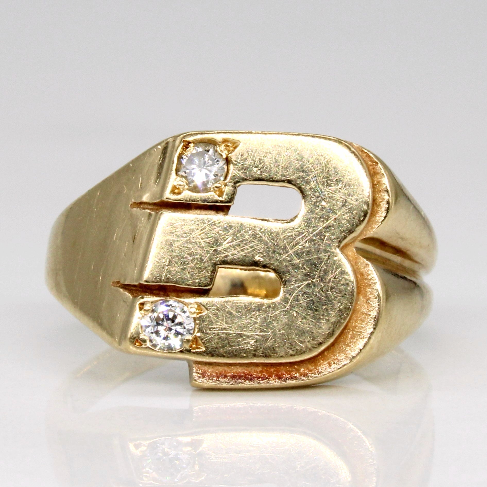 Diamond 'B' Ring | 0.11ctw | SZ 5.75 |