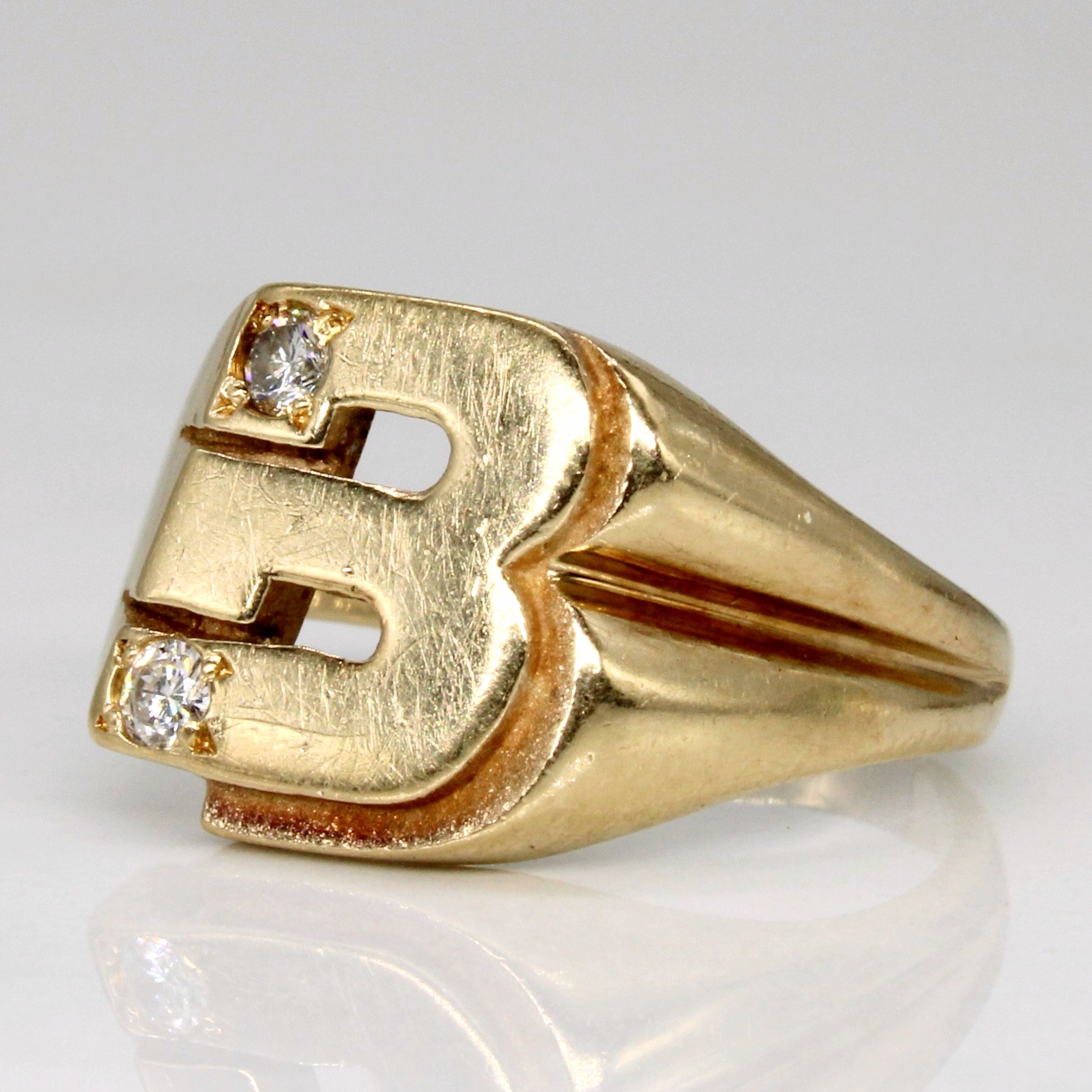 Diamond 'B' Ring | 0.11ctw | SZ 5.75 |