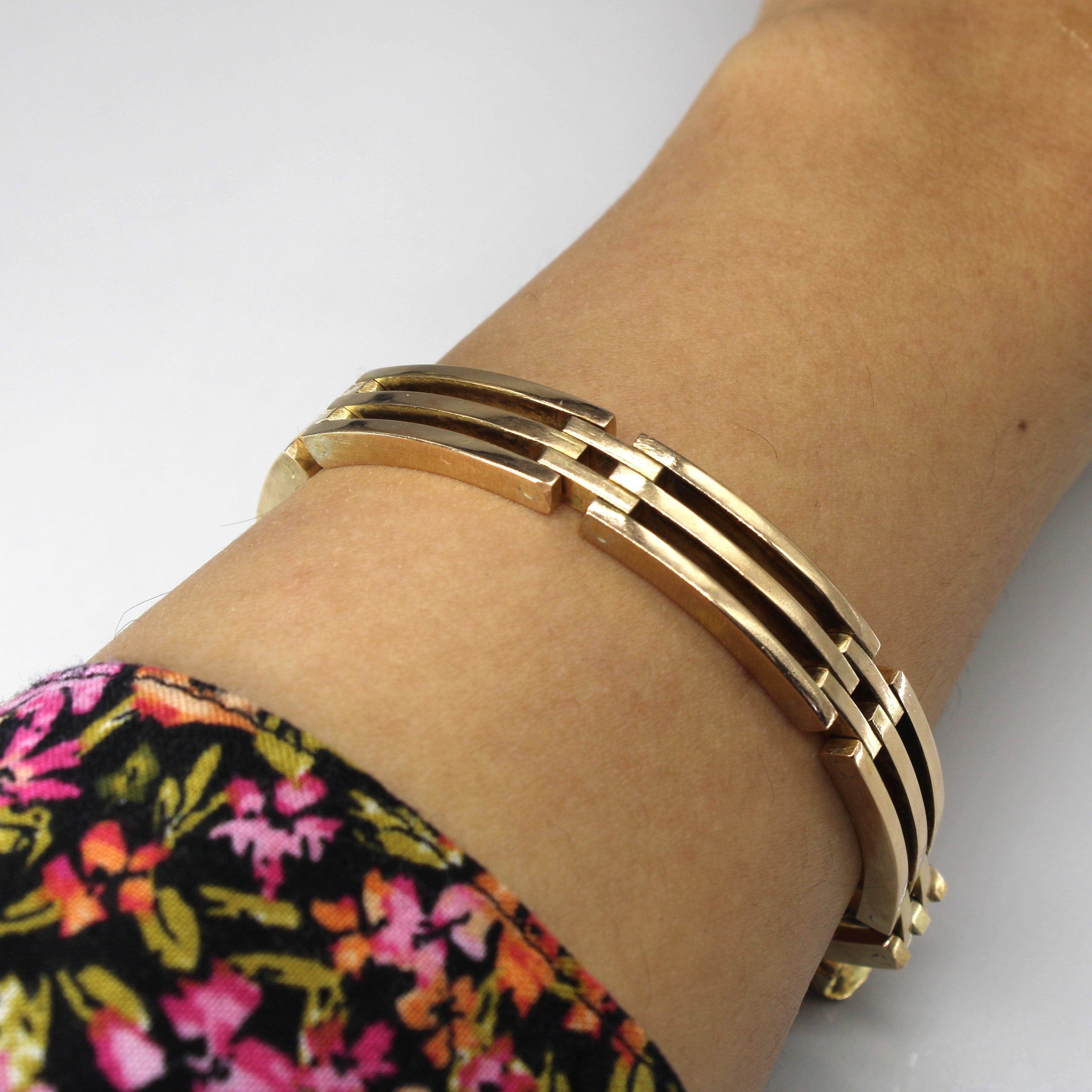 Vintage Warsaw Textured Solid Chain Bracelet | 8"|