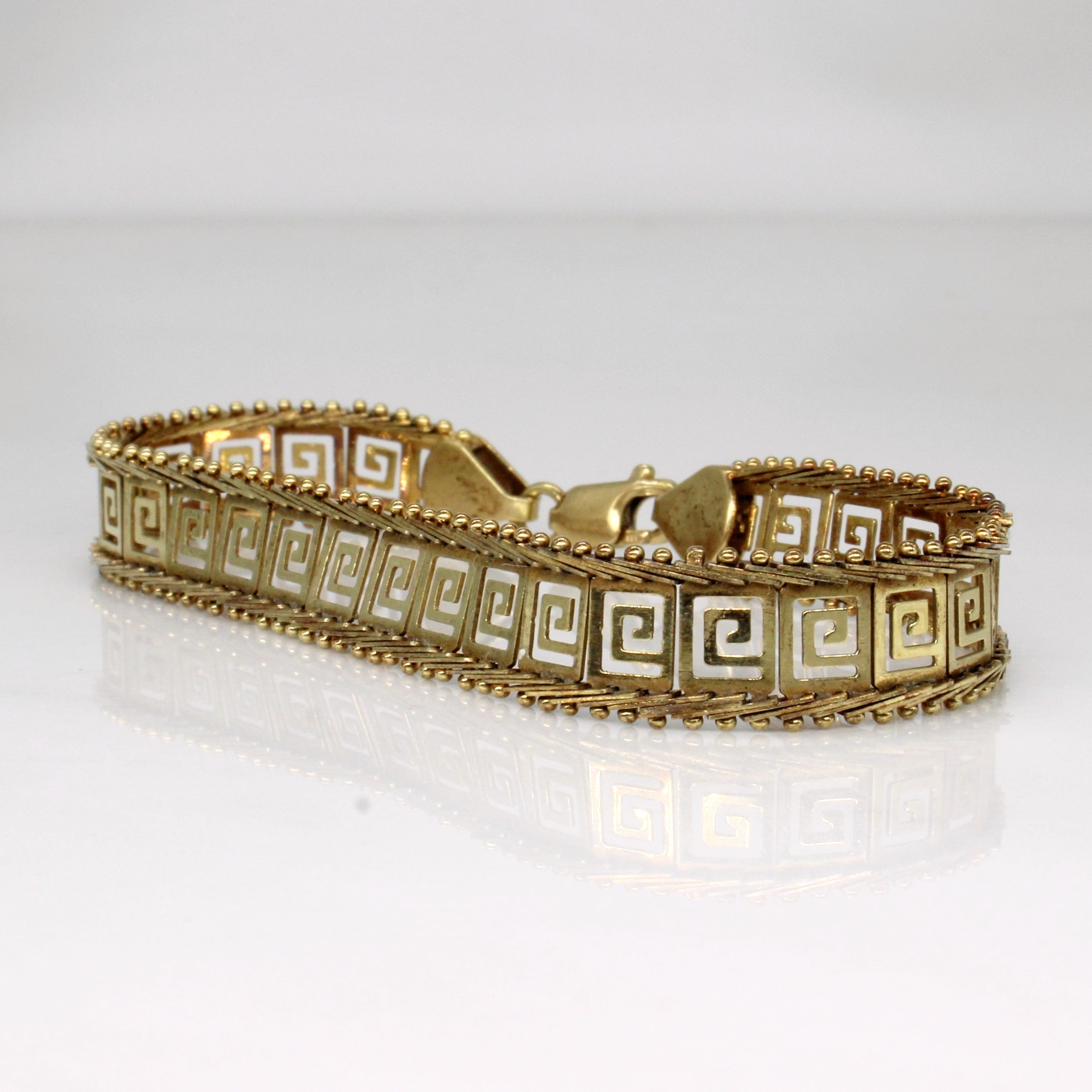 14k Yellow Gold Lattice Bracelet | 7" |