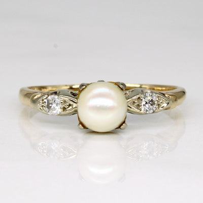 Pearl & Diamond Ring | 0.07ctw | SZ 6.75 |