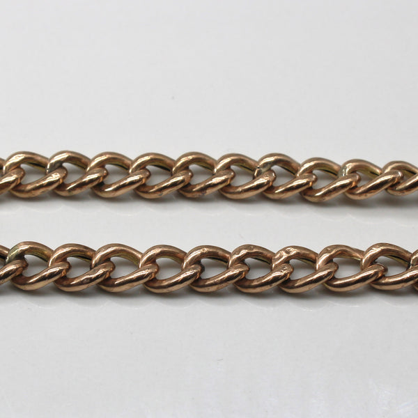 9k Gold Heart Charm Chain Bracelet | 8