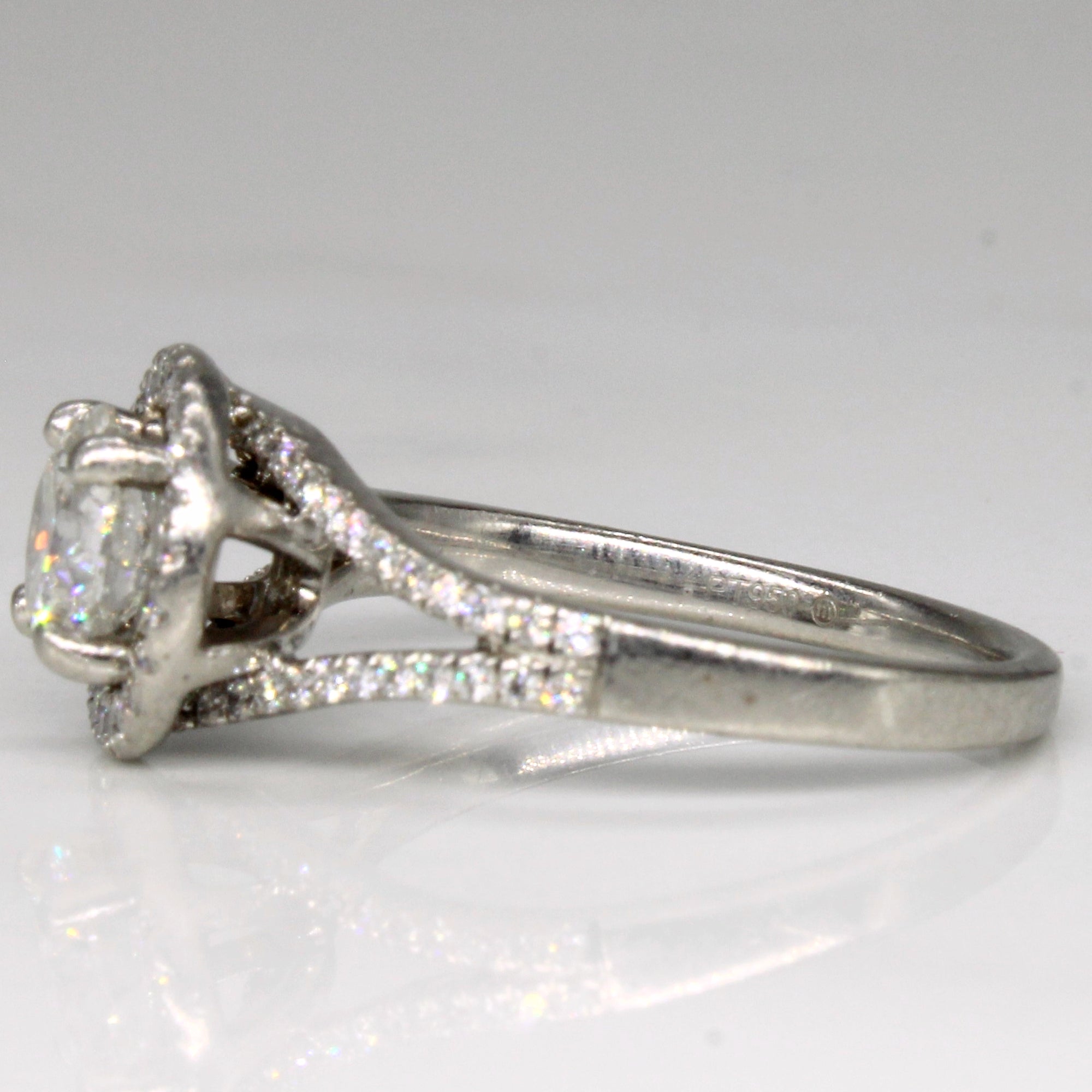 Diamond Halo Engagement Ring | 1.24ctw | SZ 6 |