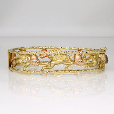 14k Two Tone Gold Cherub Bracelet | 6.5