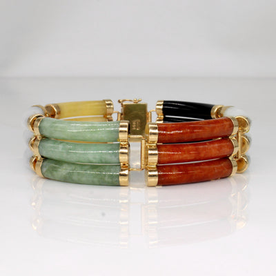 Multi Colour Jade Bracelet | 82.50ctw | 7.25