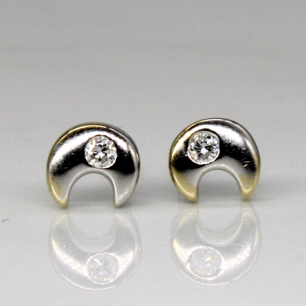 Diamond Crescent Moon 18k Earrings | 0.04ctw |