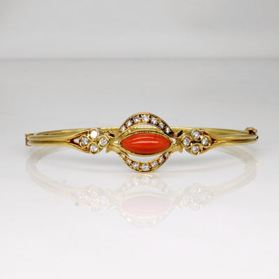 Coral & Diamond Bracelet | 1.90ct, 0.44ctw | 7.5
