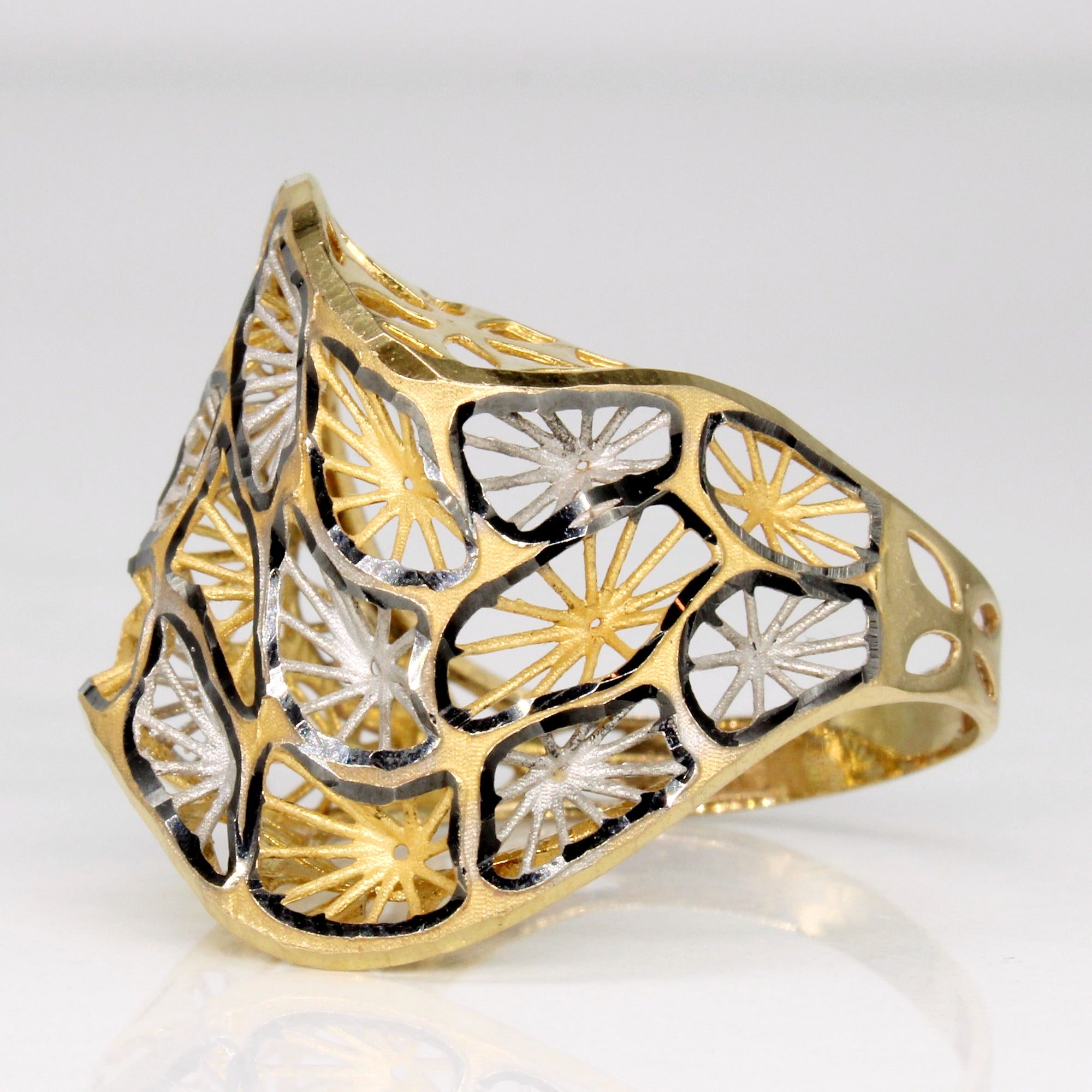 18k Two Tone Gold Lattice Ring | SZ 8.25 |