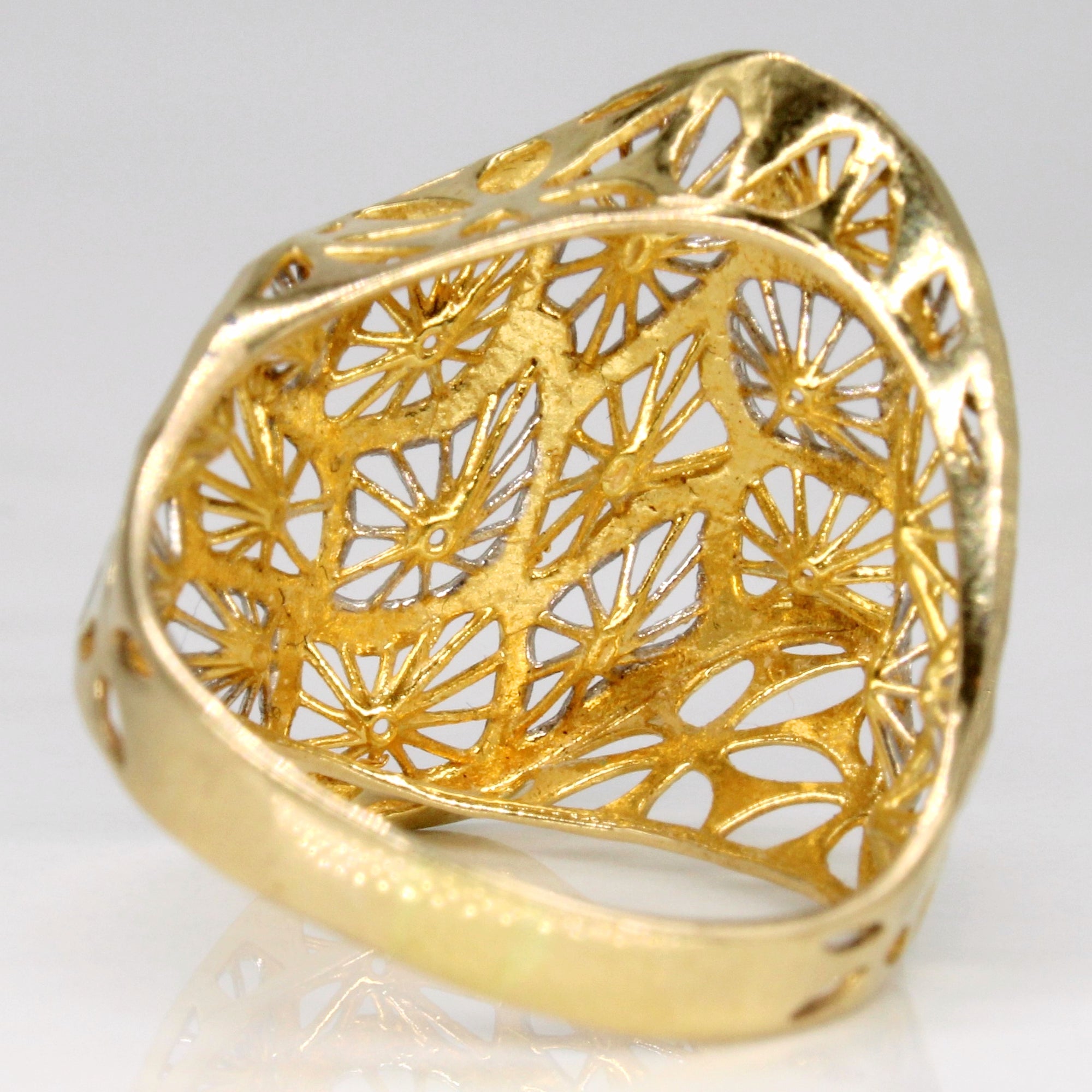 18k Two Tone Gold Lattice Ring | SZ 8.25 |