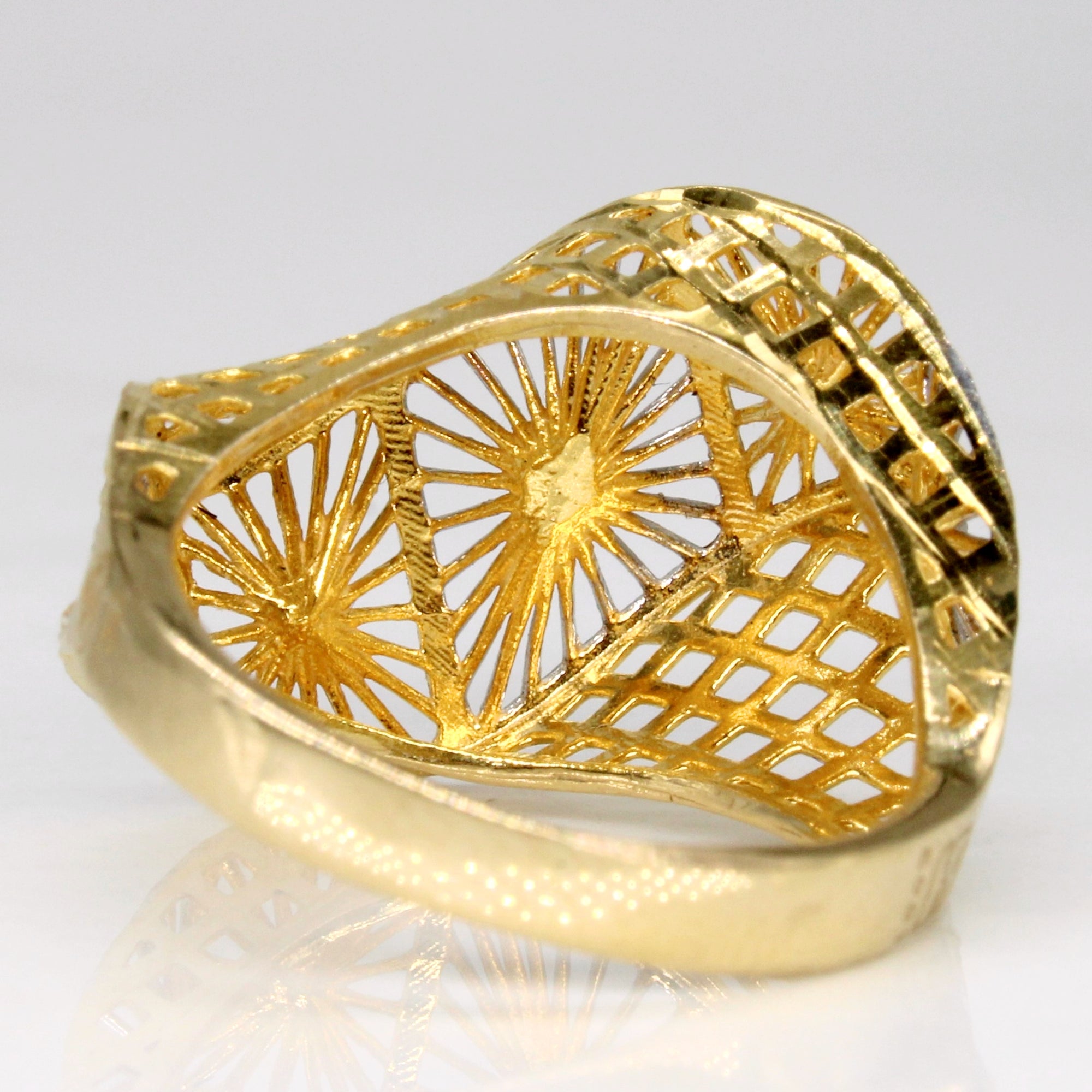 18k Two Tone Gold Lattice Ring | SZ 6.25 |