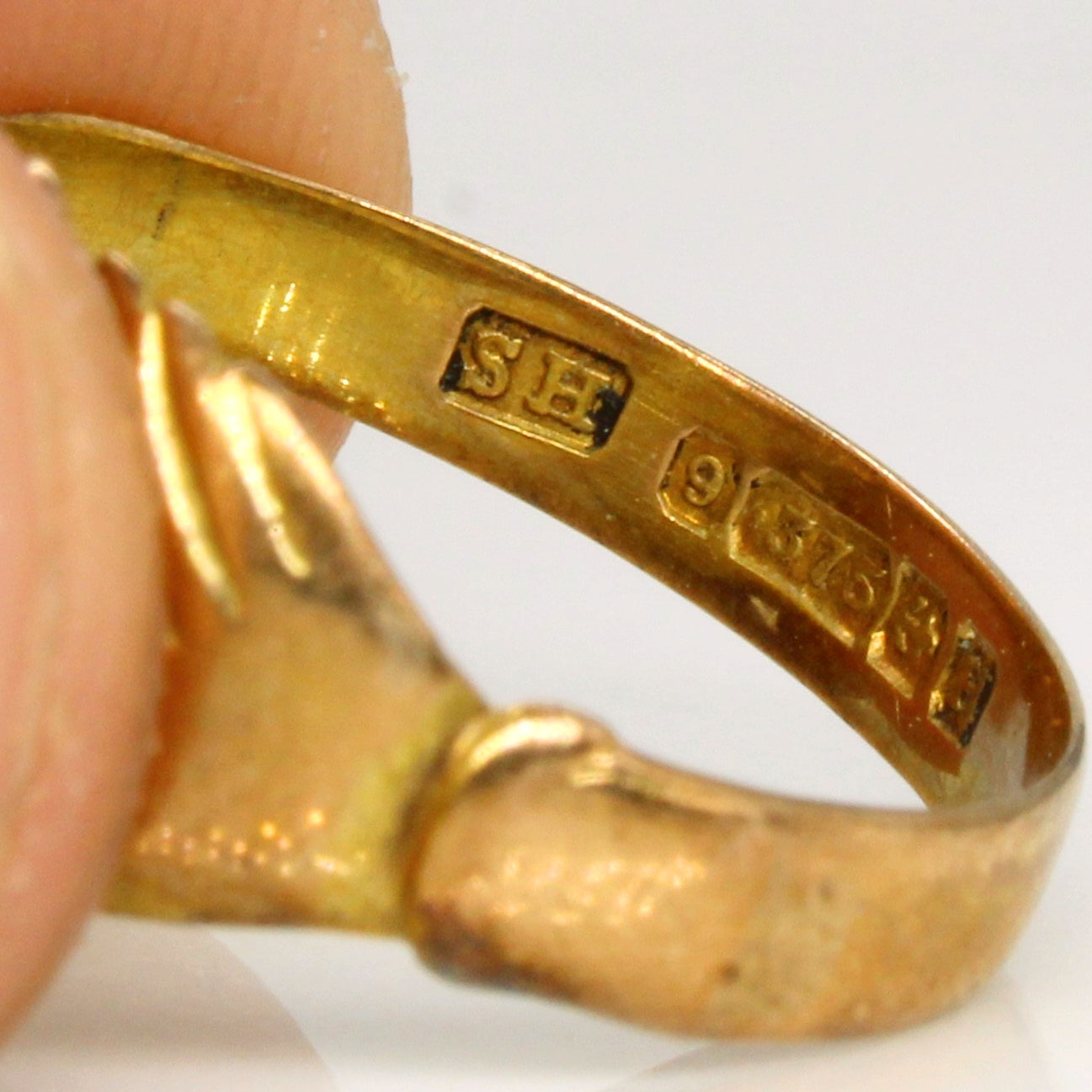 1932 Birmingham 9k Yellow Gold Claddagh Ring | SZ 6 |