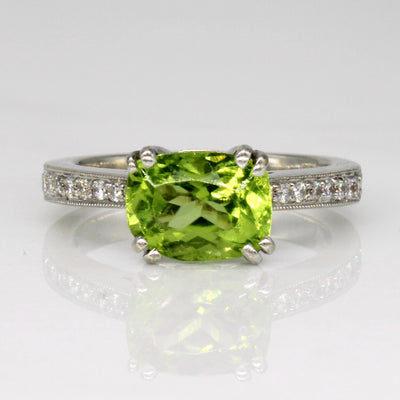 Peridot & Diamond Cocktail 14k Ring | 2.25ct, 0.15ctw | SZ 5.75 |