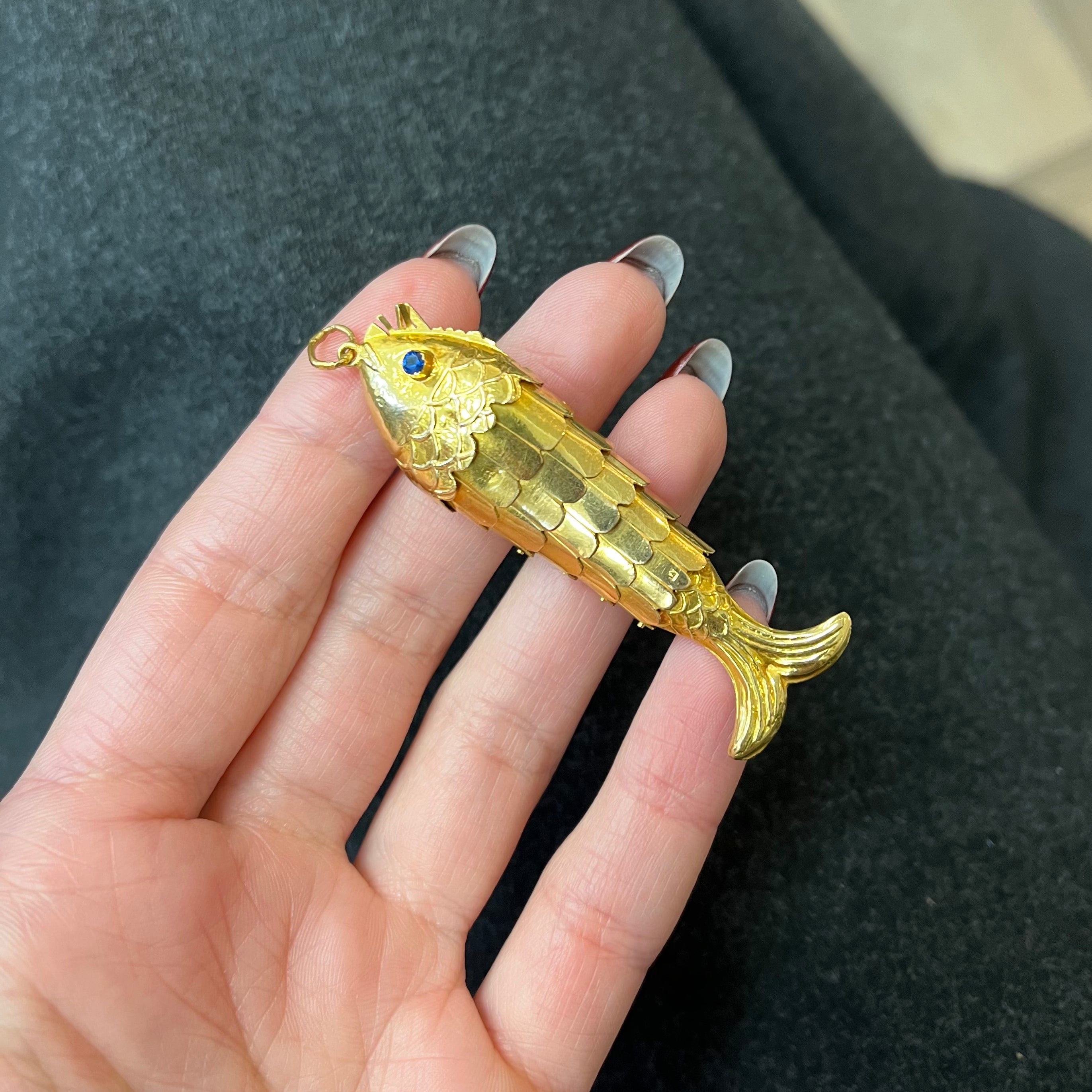 Pendentif Poisson Œil de Verre 18 carats | 0,10 ct | 