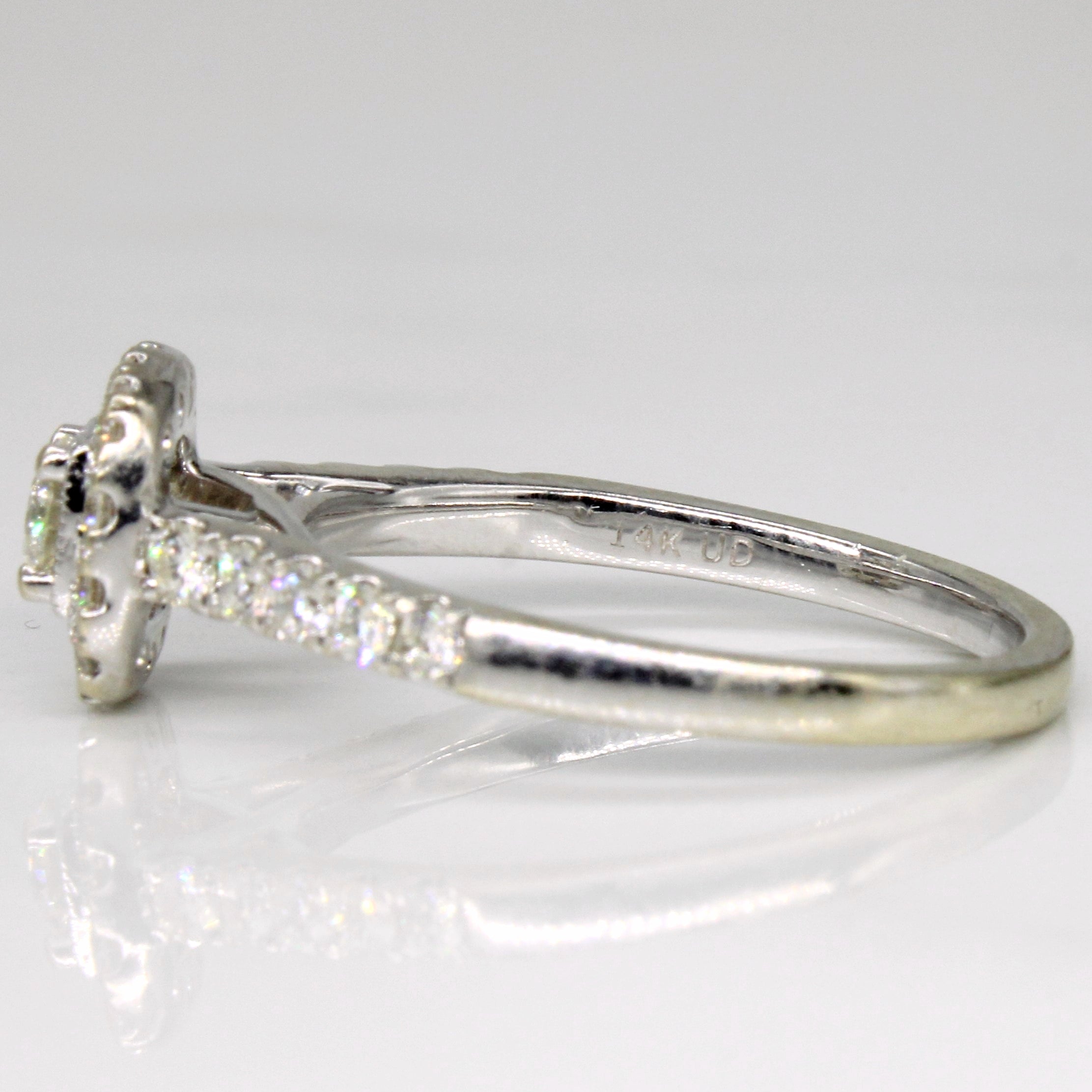Diamond Halo Engagement 14k Ring | 0.61ctw | SZ 7 |