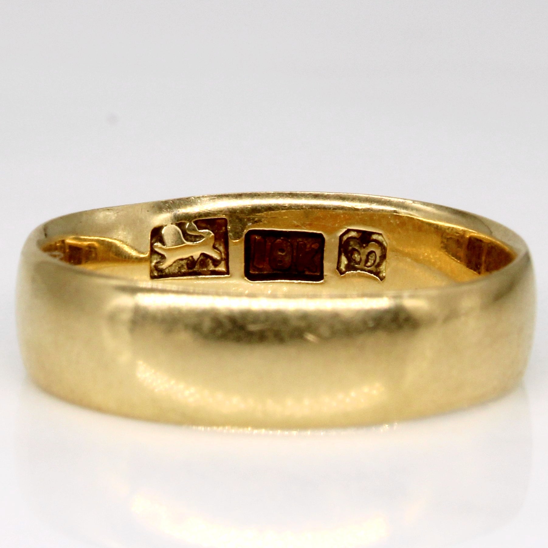 Vintage Pseudo Hallmarked 18k Yellow Gold Band | SZ 6 |