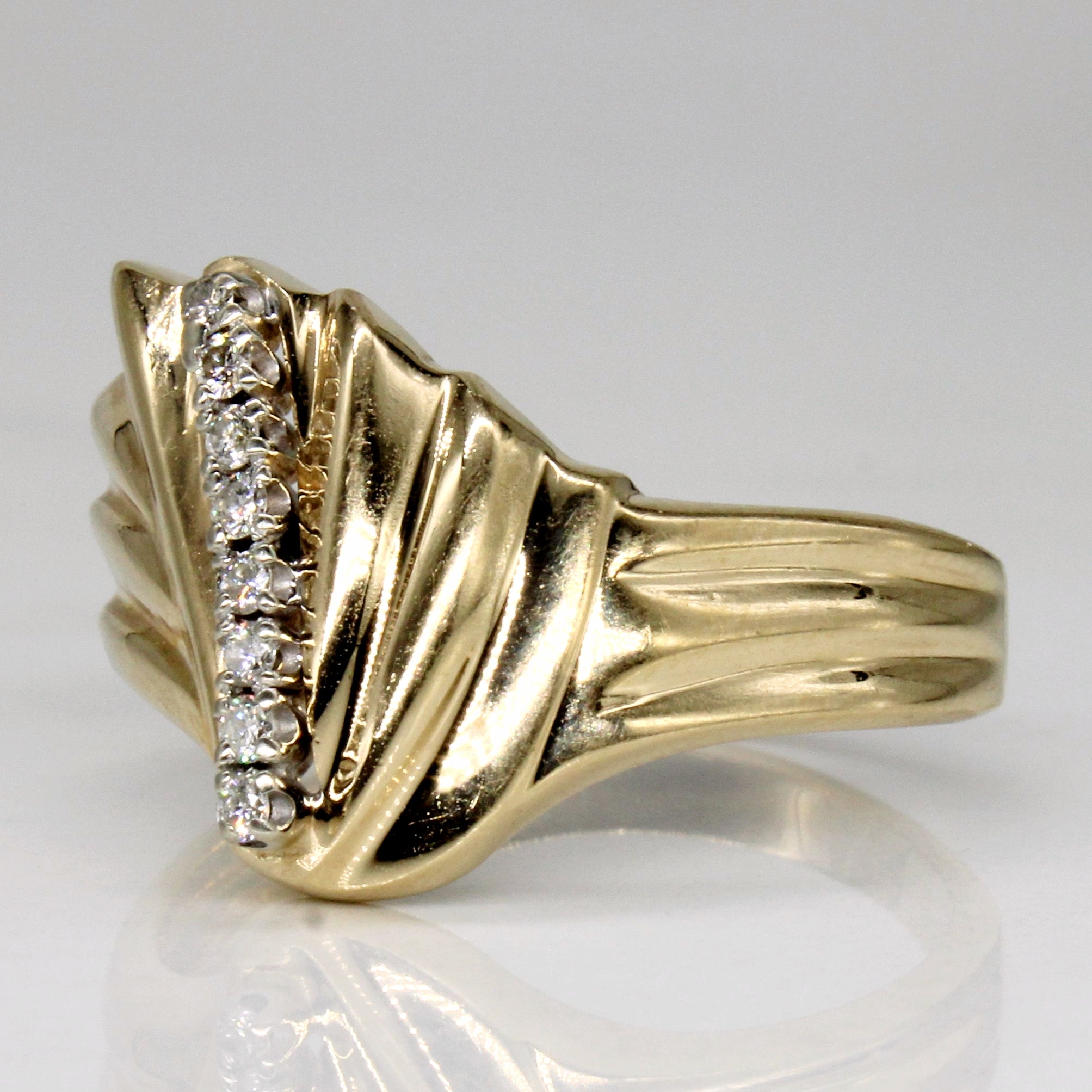 Diamond Shrimp 14k Ring | 0.08ctw | SZ 9.25 |