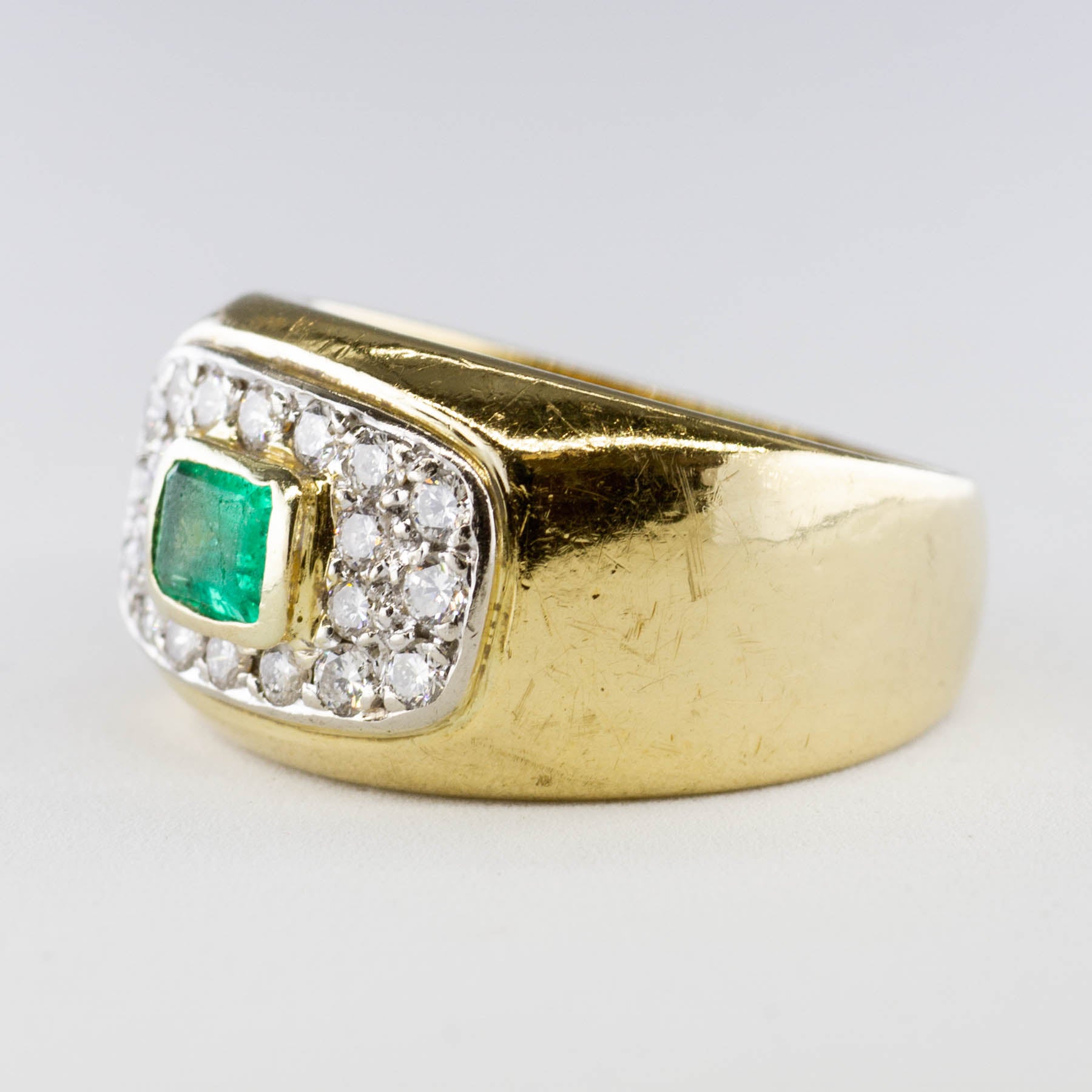 Emerald and Diamond Ring | 0.50 ct Emerald, 0.50 ctw Diamonds | SZ 7.5