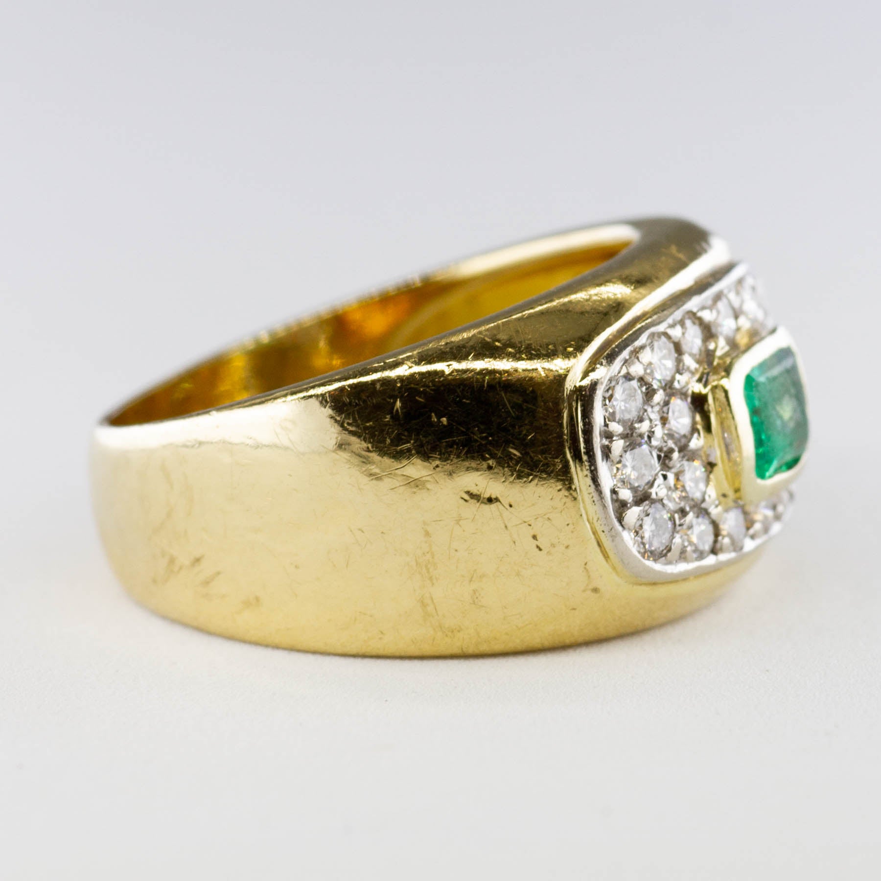 Emerald and Diamond Ring | 0.50 ct Emerald, 0.50 ctw Diamonds | SZ 7.5