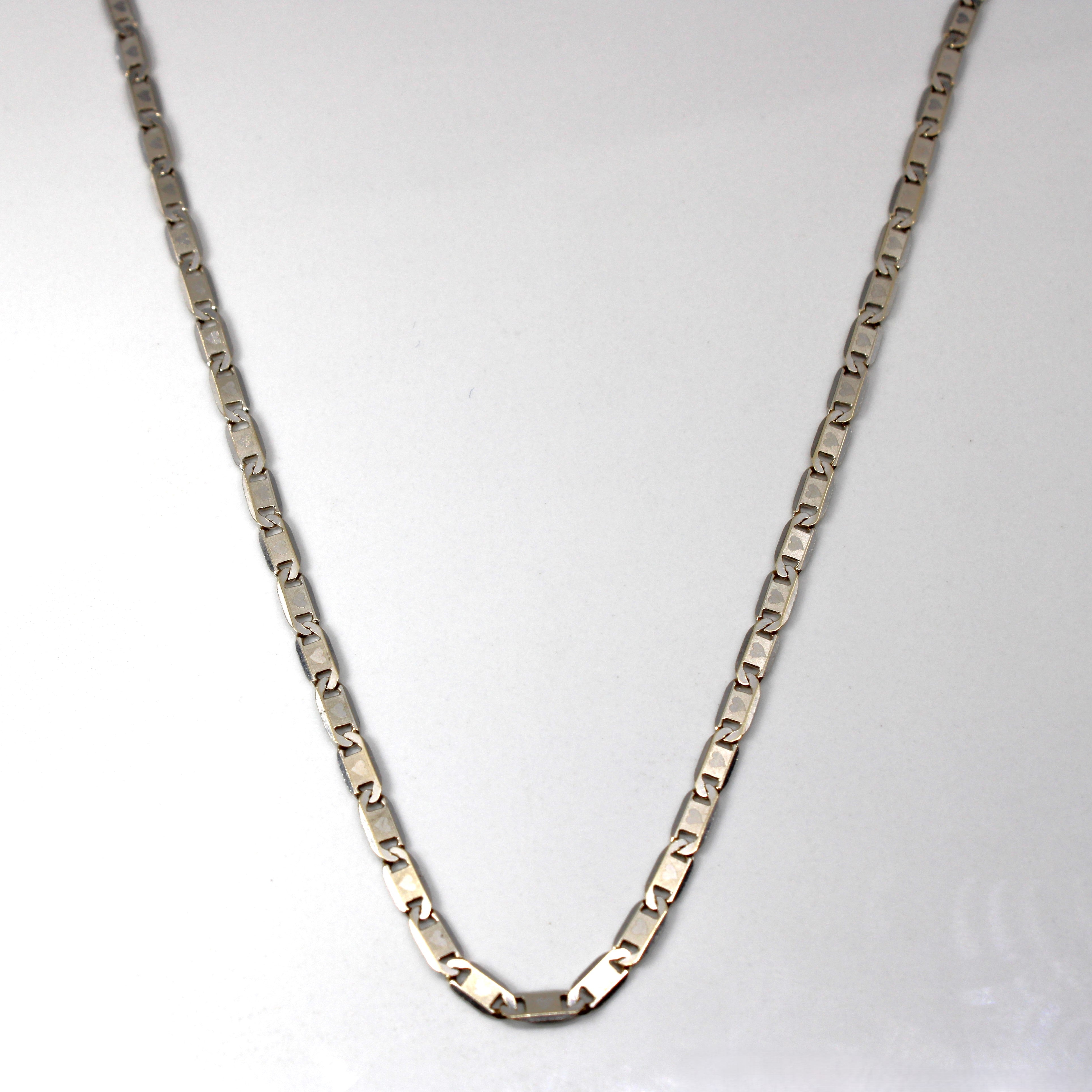 18k White Gold Anchor Chain | 18"|