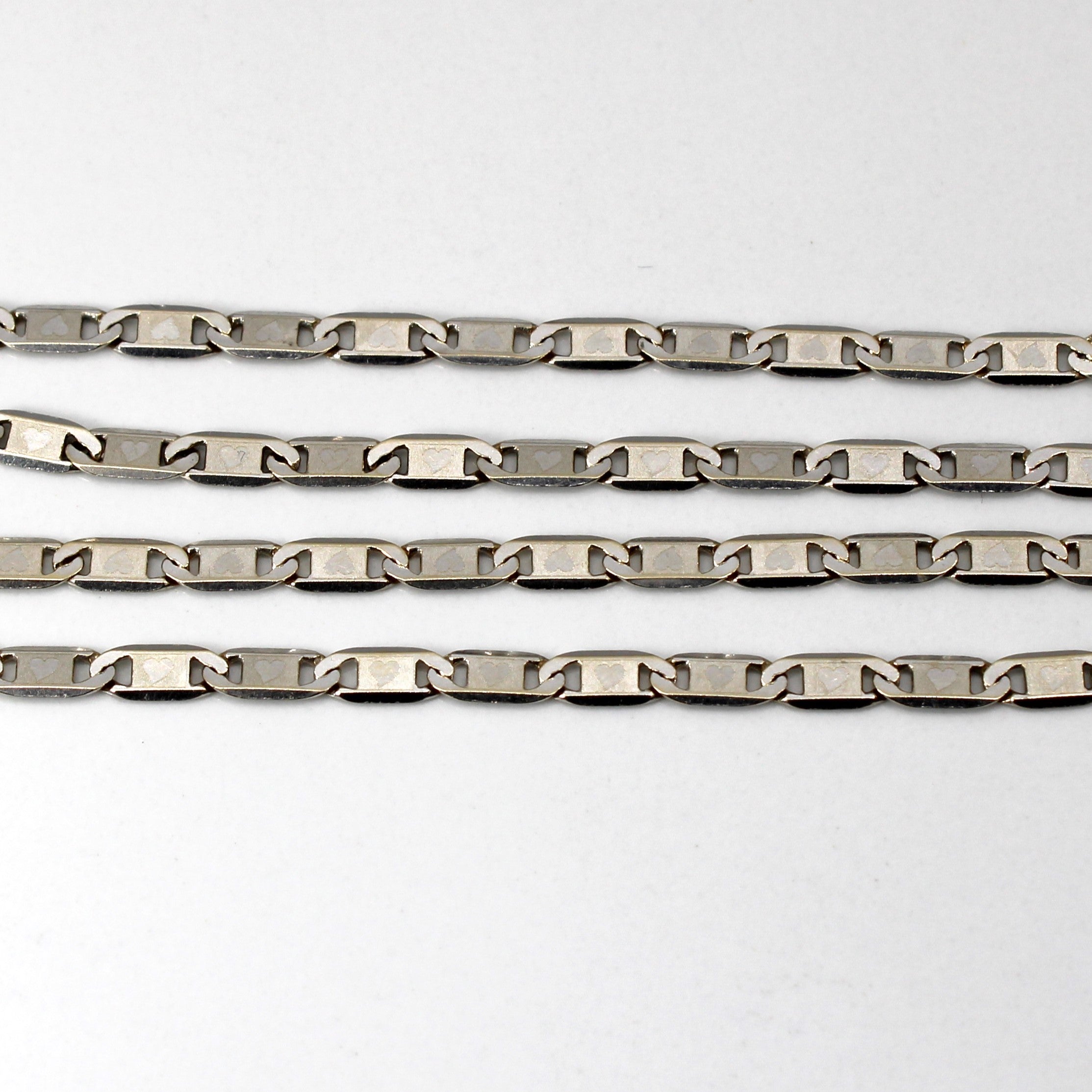 18k White Gold Anchor Chain | 18"|