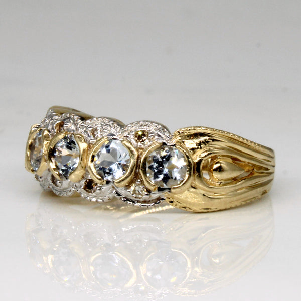 Aquamarine & Diamond Ring | 0.70ctw, 0.08ctw | SZ 7 |