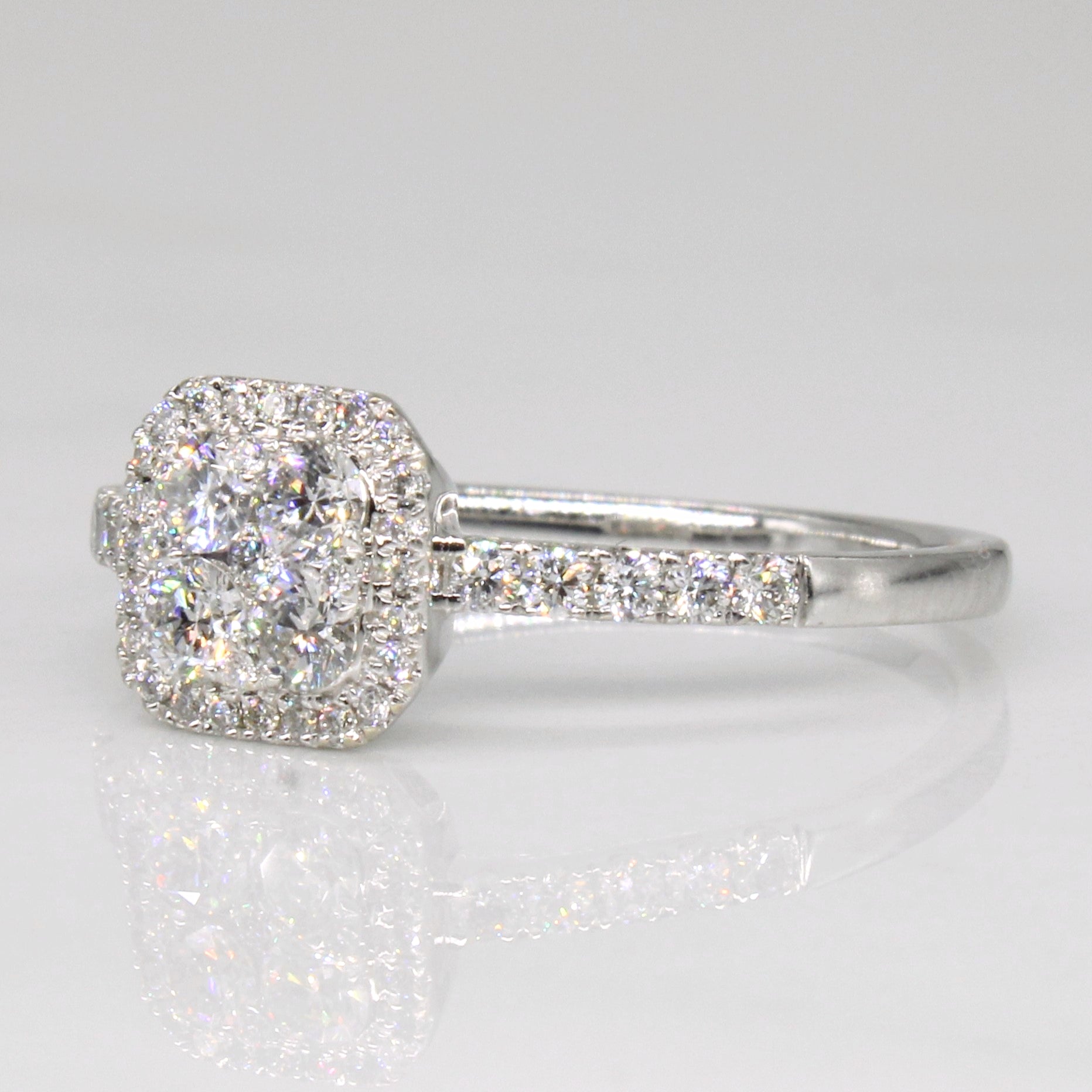 Diamond Halo Engagement Ring | 0.50ctw | SZ 6.75 |
