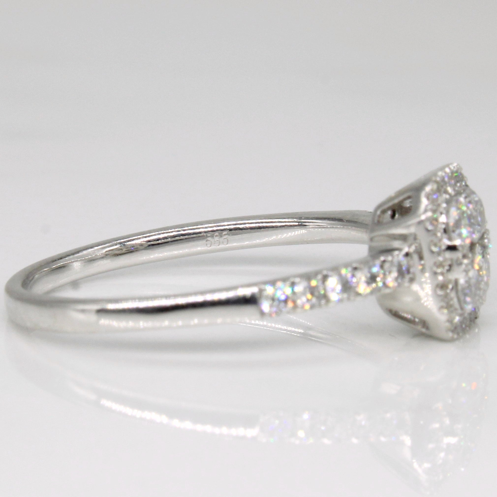 Diamond Halo Engagement Ring | 0.50ctw | SZ 6.75 |