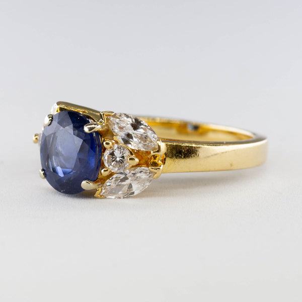 Oval Sapphire and Diamond Ring | 2.02ct 1.00 ctw | SZ 5.25