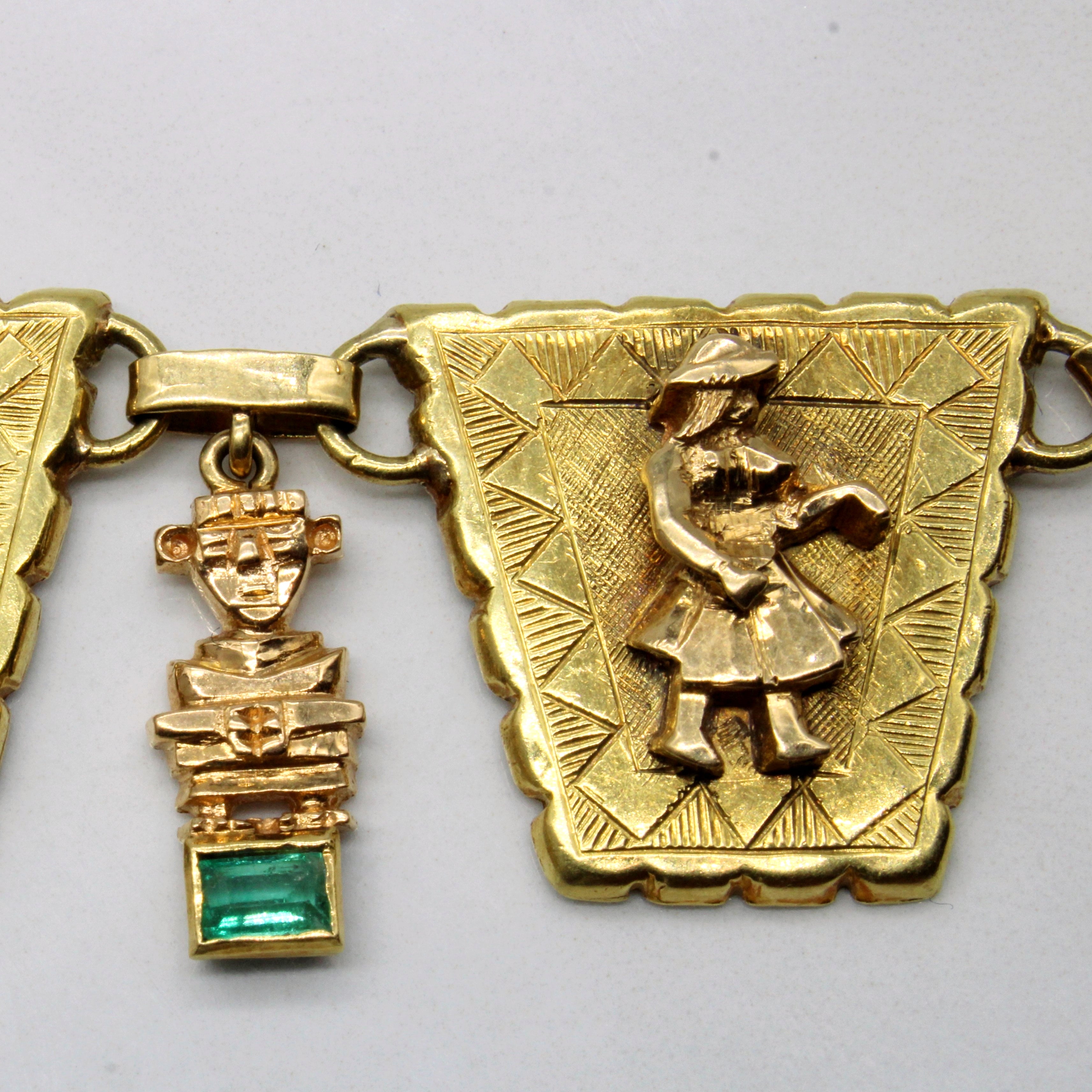 Collier aztèque en émeraudes | 0,60 ct | 48 cm | 
