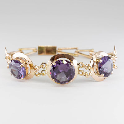 Egyptian Revival Style Synthetic Colour Change Sapphire Bracelet | 25.17 ctw | 7
