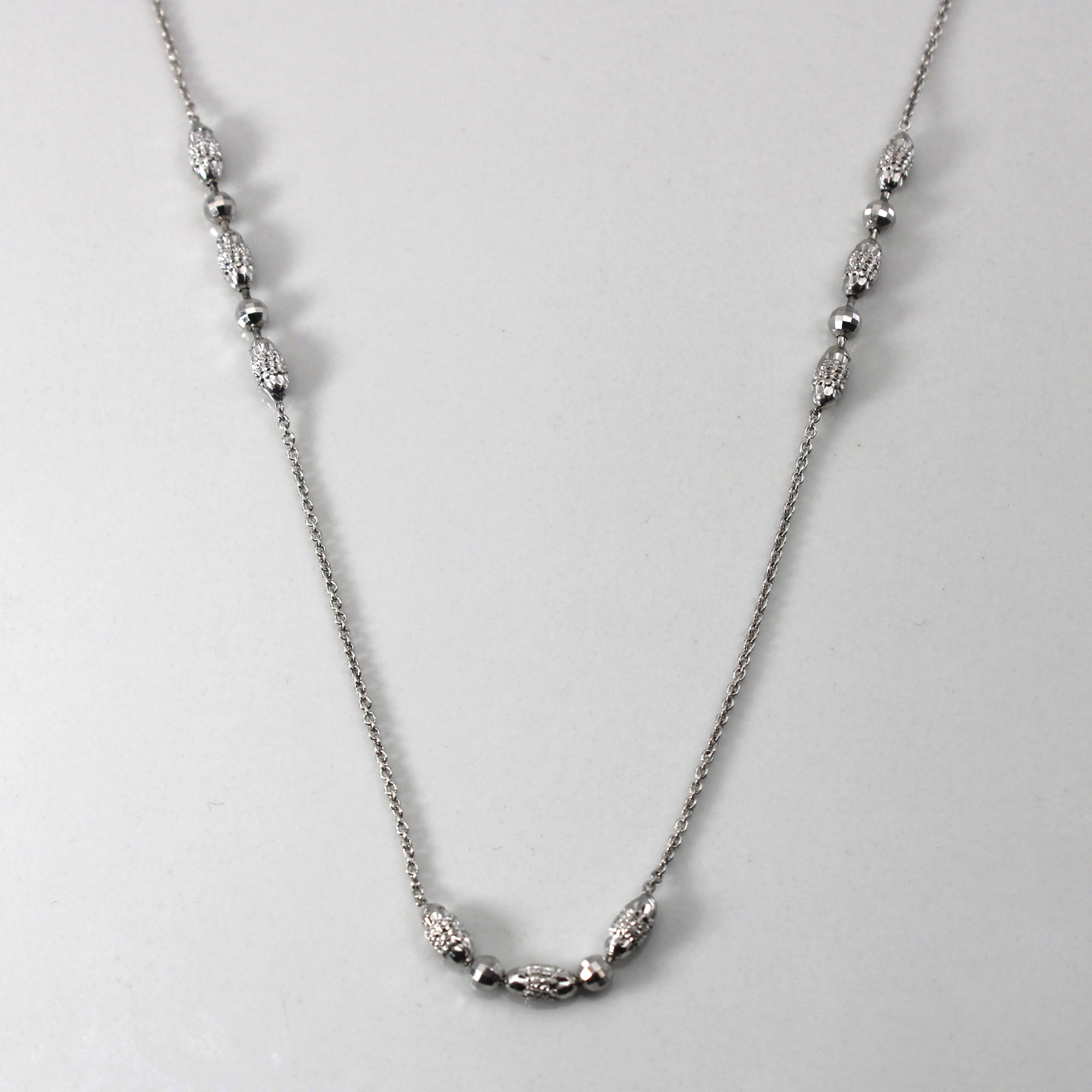 Beaded White Gold Necklace | 16