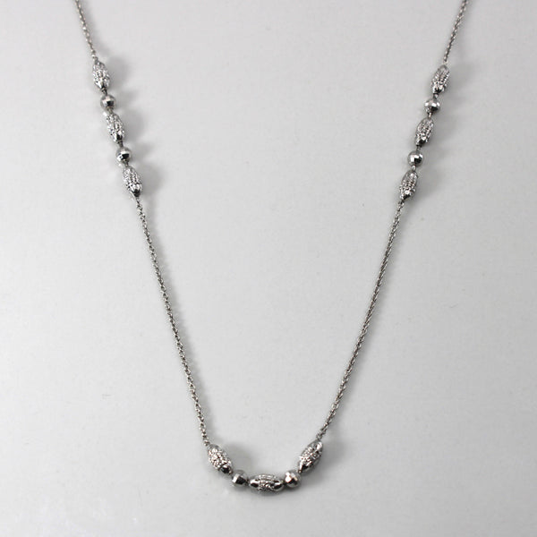 Beaded White Gold Necklace | 16