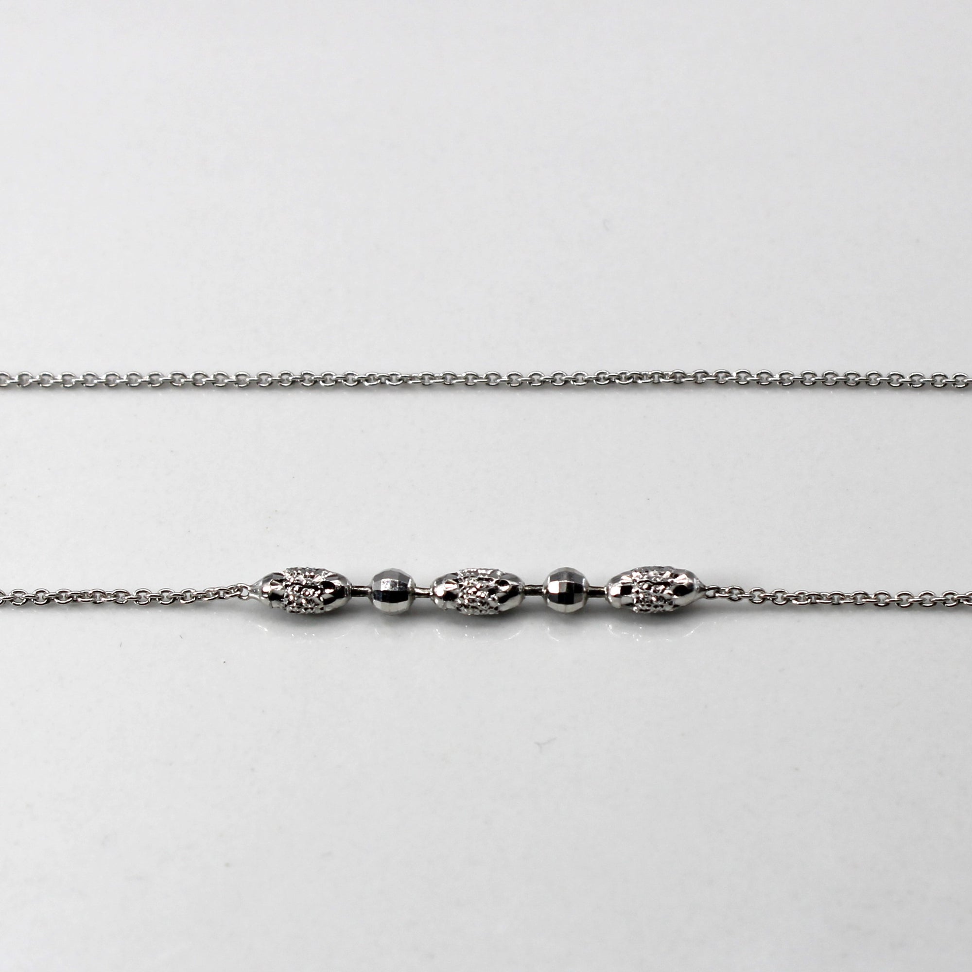 Beaded White Gold Necklace | 16