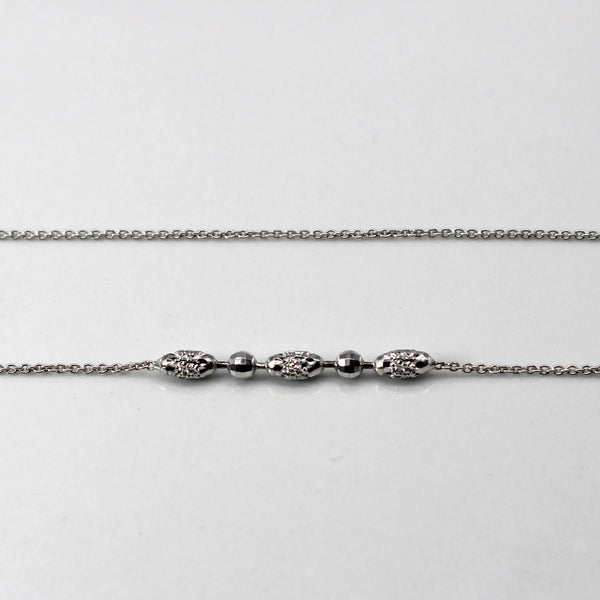 Beaded White Gold Necklace | 16