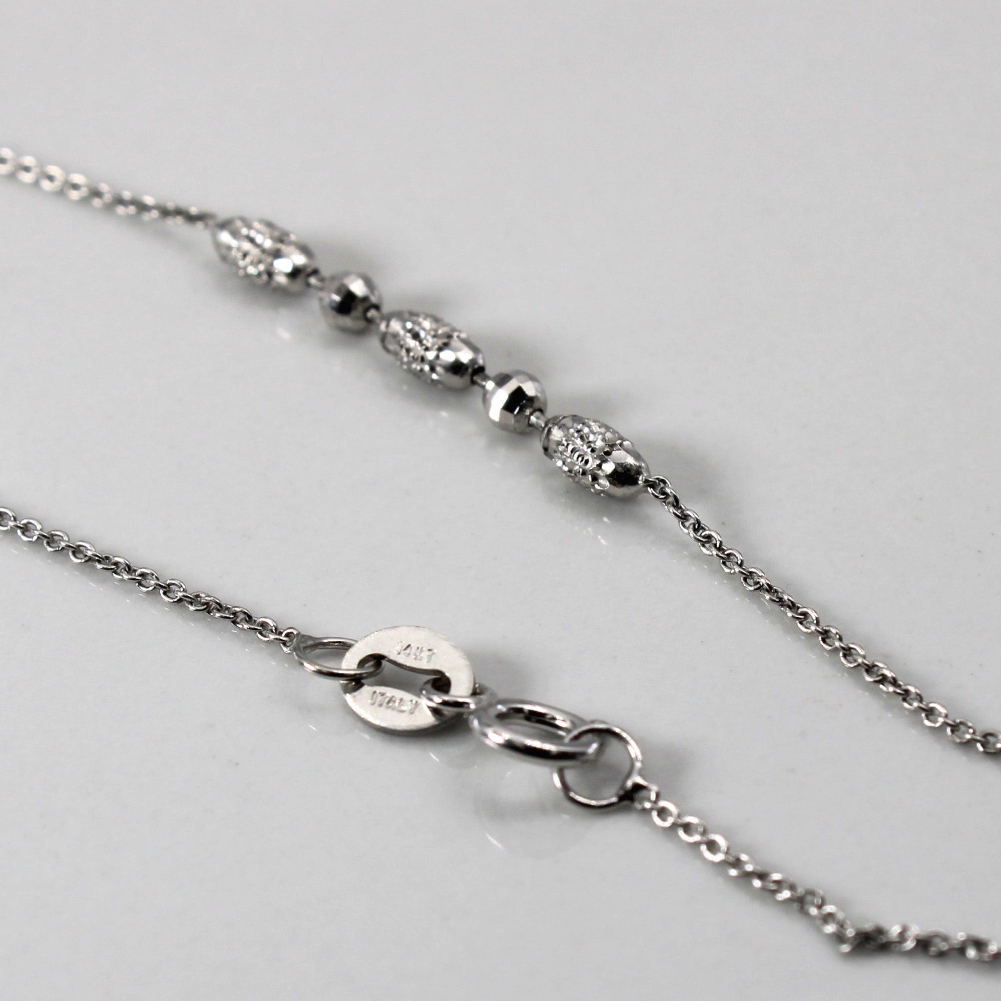 Beaded White Gold Necklace | 16