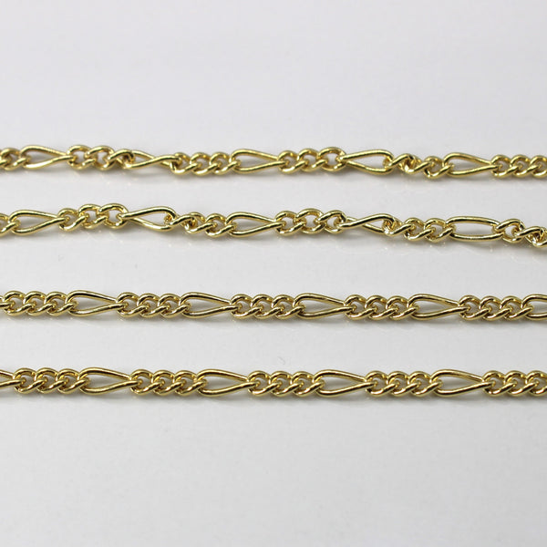 14k Yellow Gold Figaro Link Chain | 21