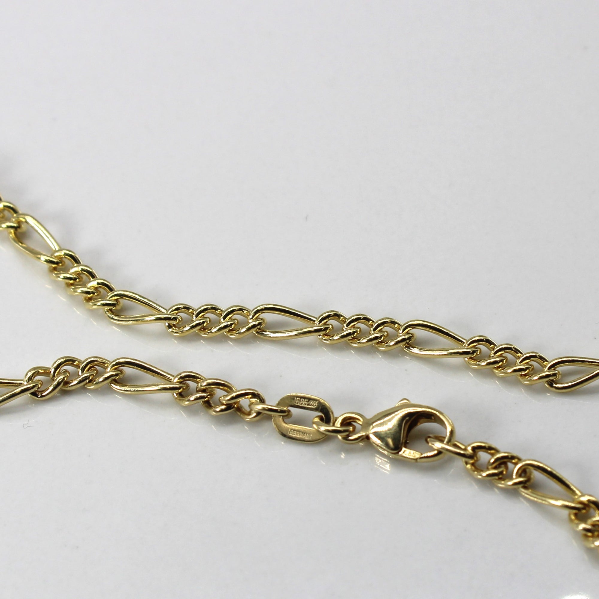 14k Yellow Gold Figaro Link Chain | 21