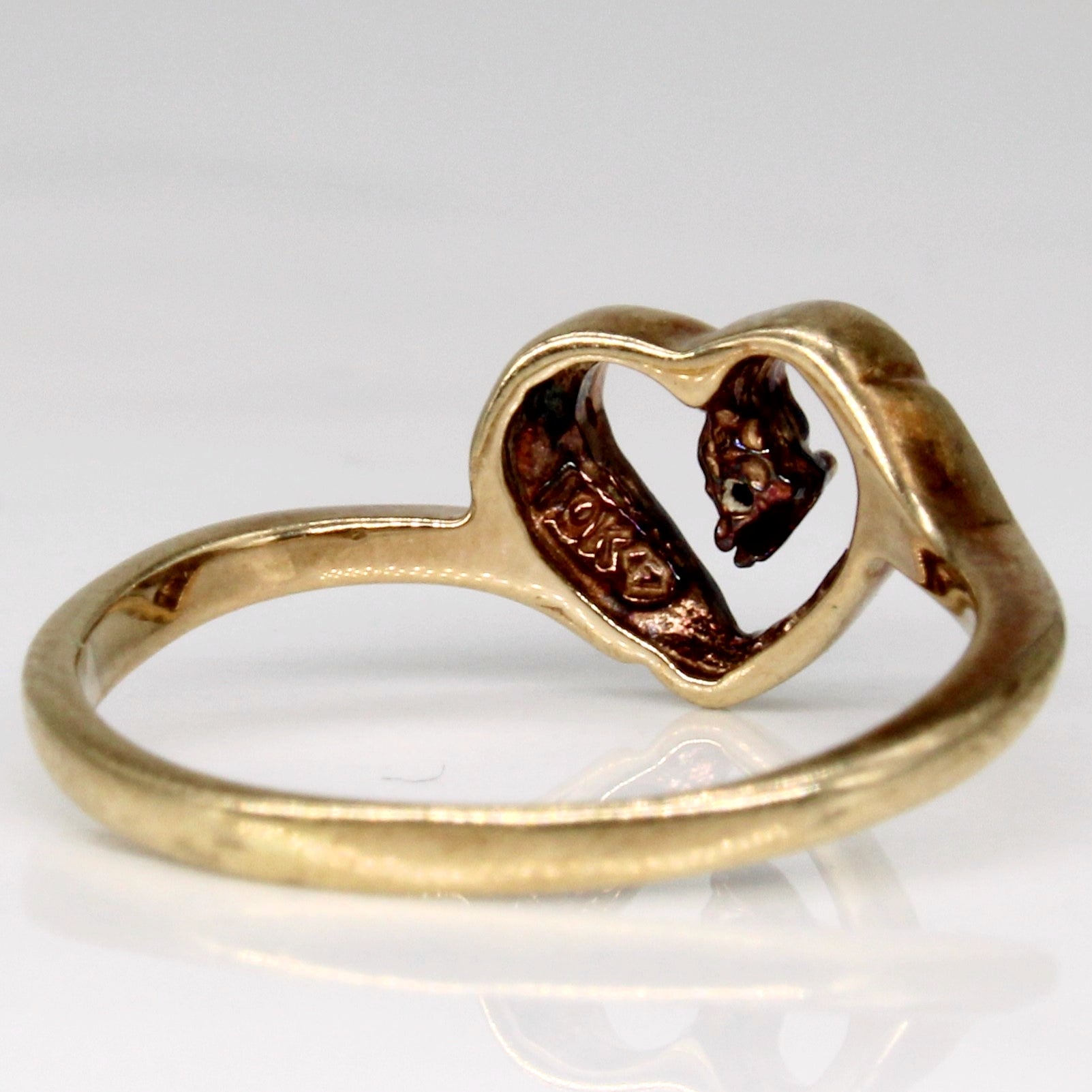 Bague cœur en diamant | 0,01 ct | Taille 5,25 | 