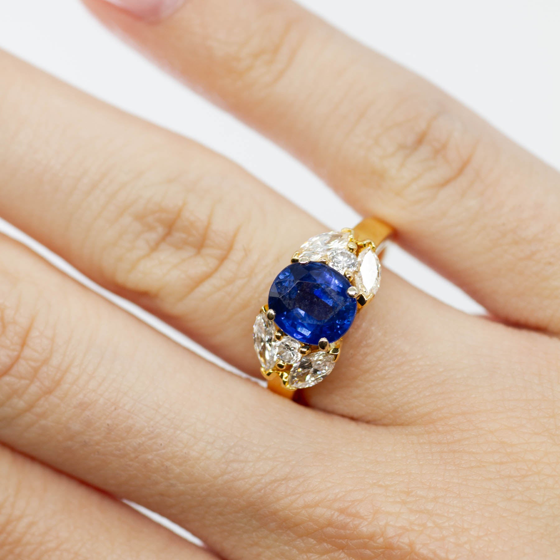 Oval Sapphire and Diamond Ring | 2.02ct 1.00 ctw | SZ 5.25
