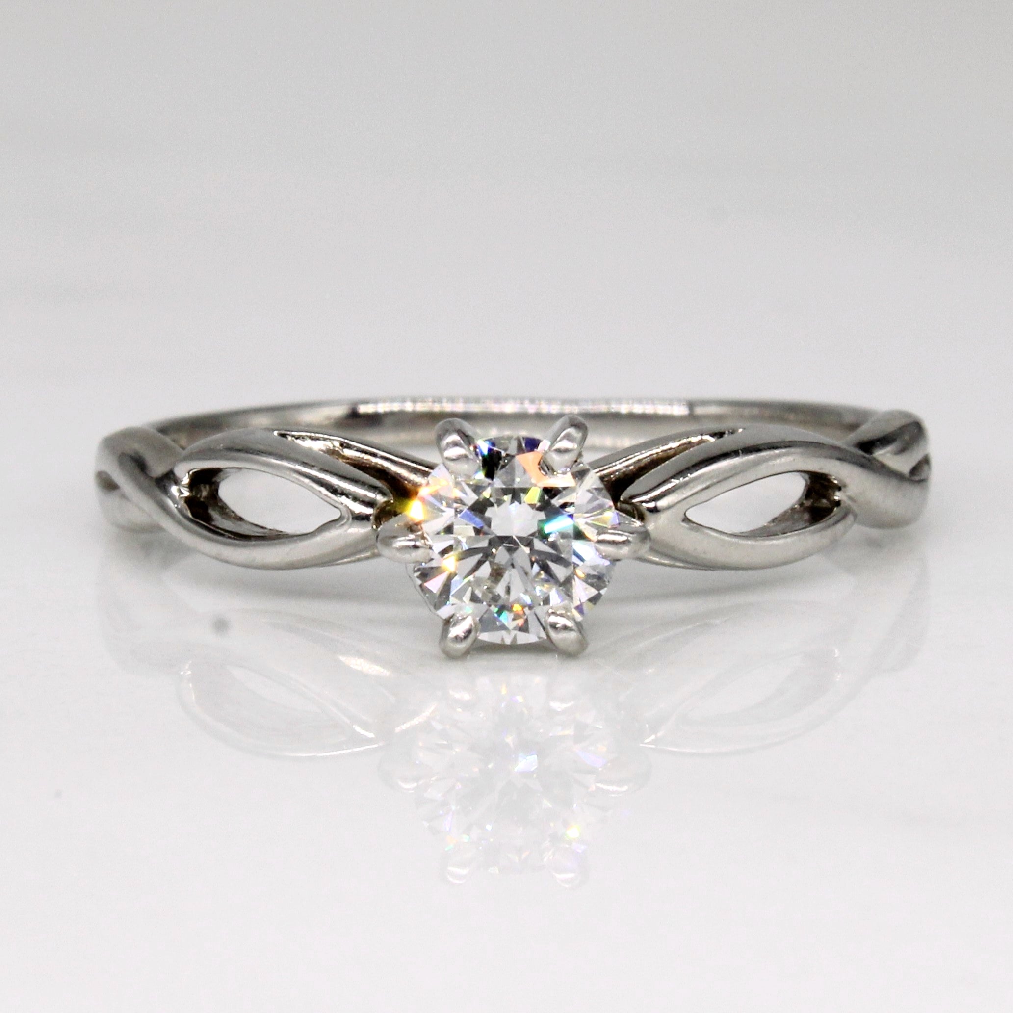 Cathederal Set Diamond Solitaire 14k Ring | 0.44ct | SZ 8.5 |