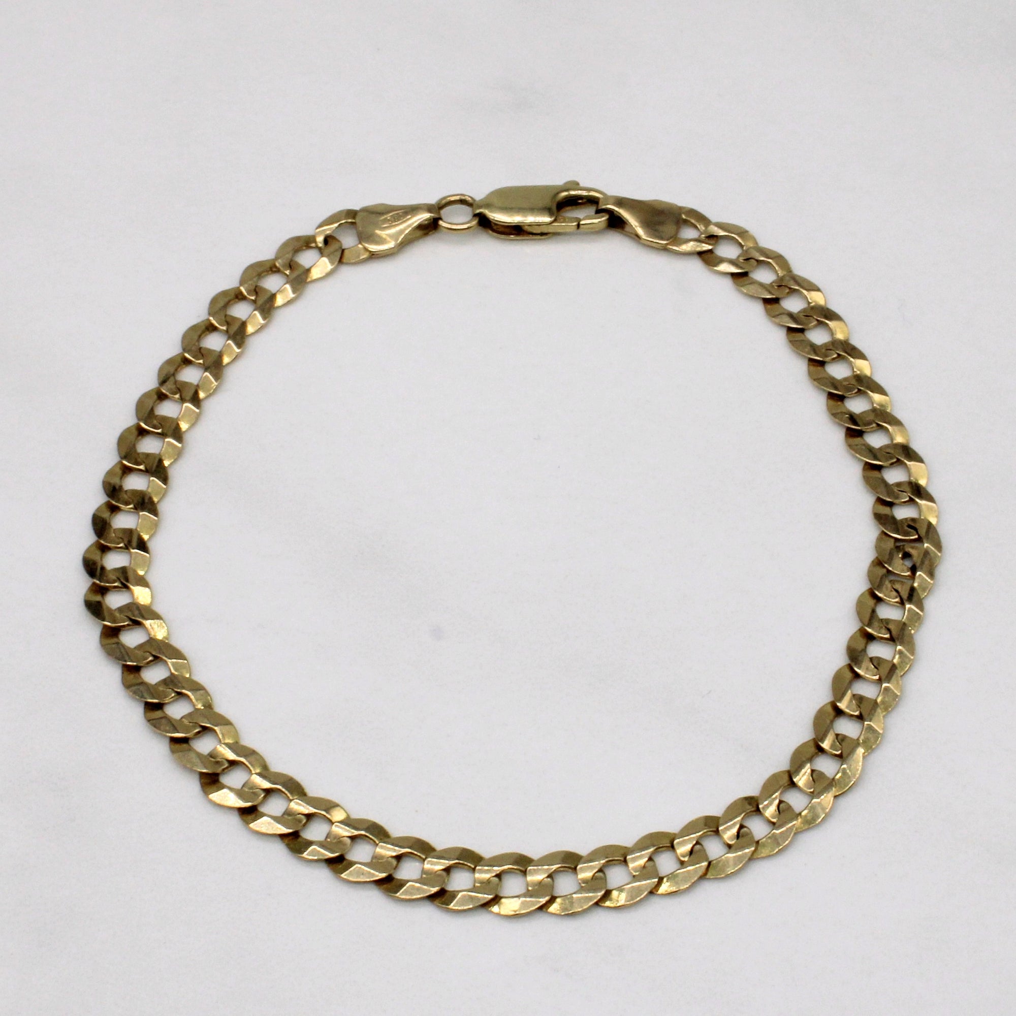 14k Yellow Gold Curb Link Bracelet | 7.75