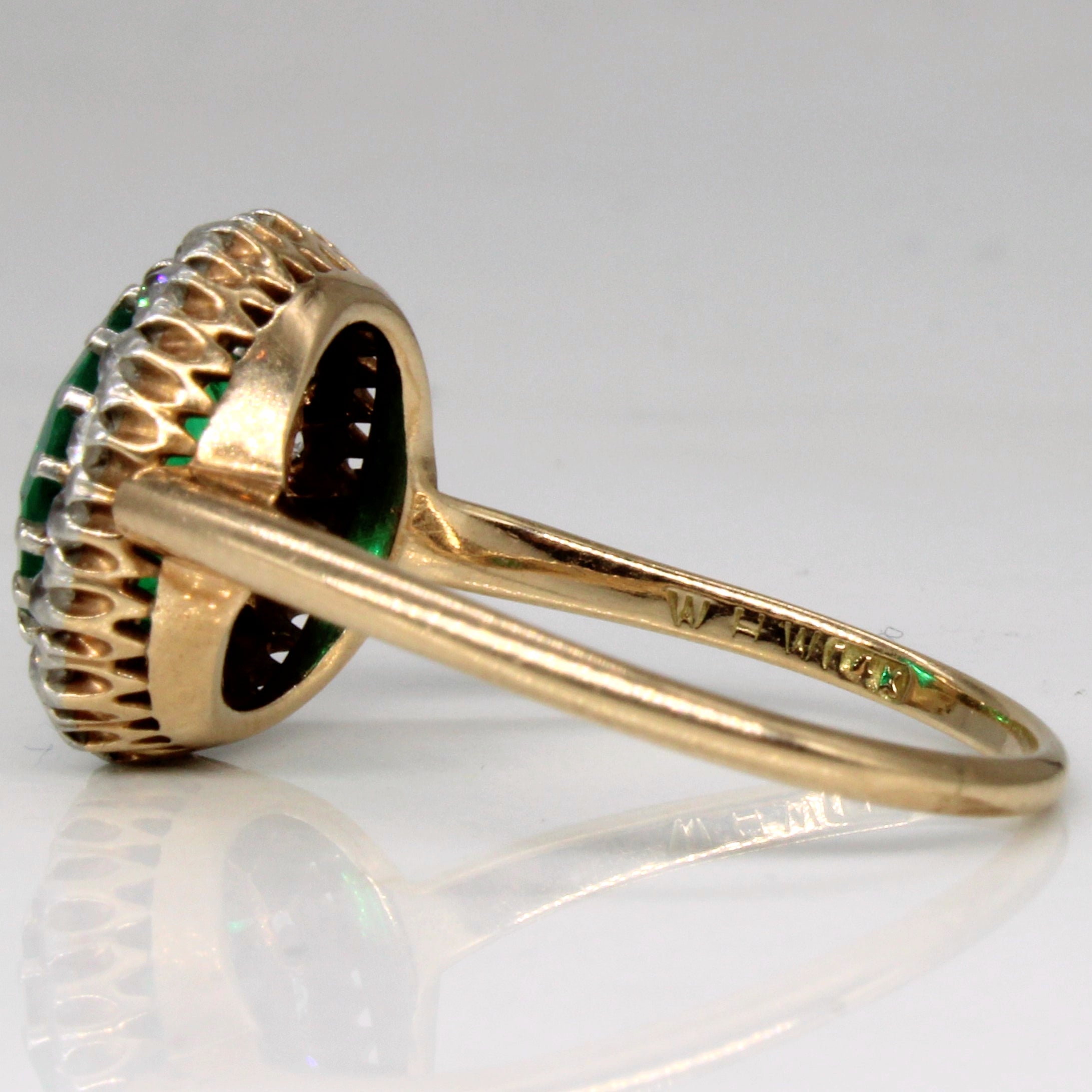 Victorian Emerald & Diamond Cocktail Ring | 3.00ct, 0.45ctw | SZ 8.5 |