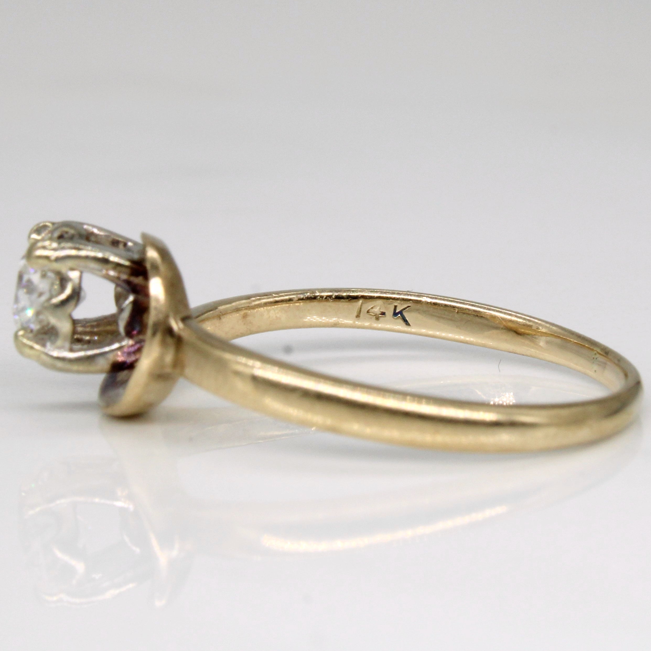 Old European Diamond Bypass Engagement 14k Ring | 0.37ct | SZ 8.25 |